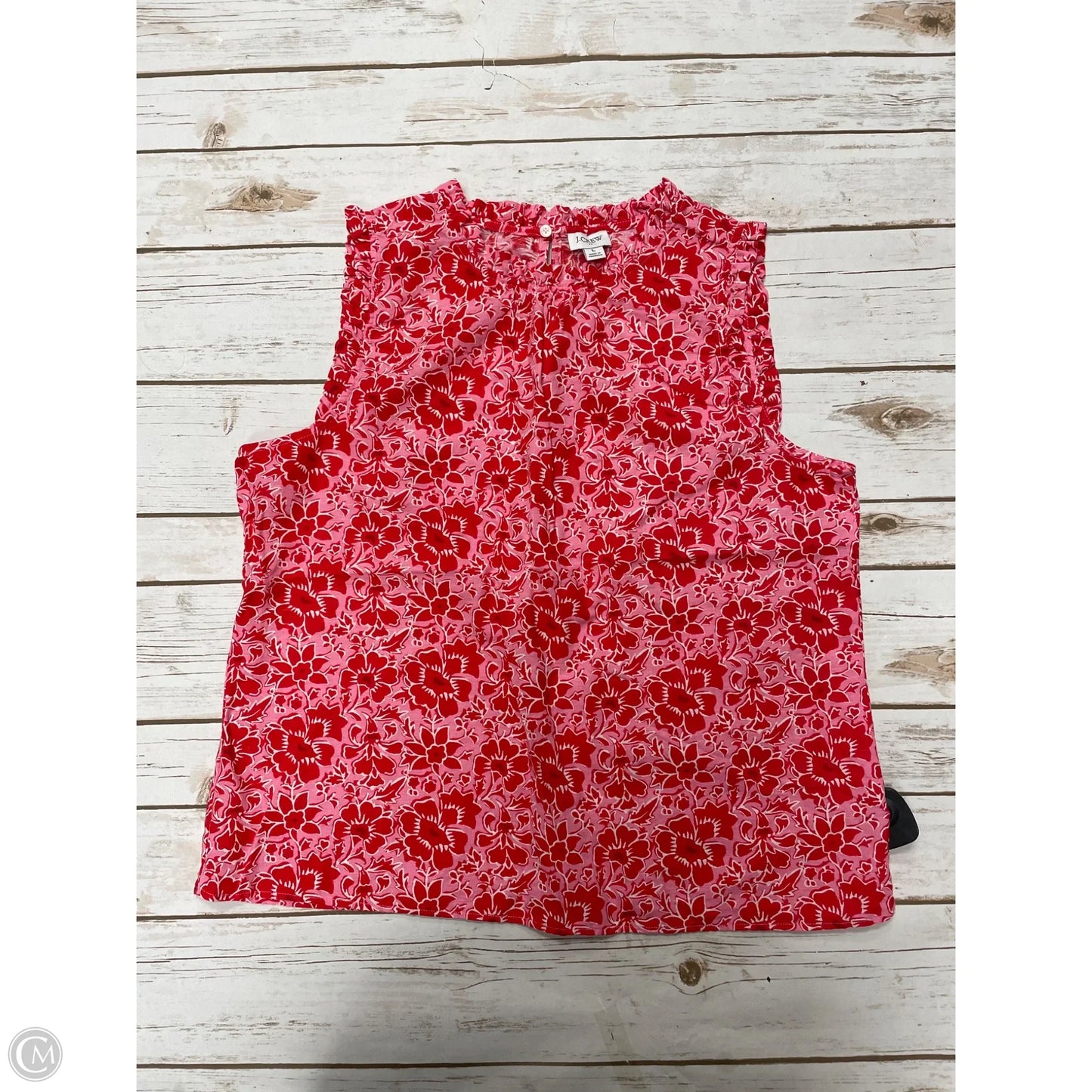 Top Sleeveless By J. Crew In Pink & Red, Size: L