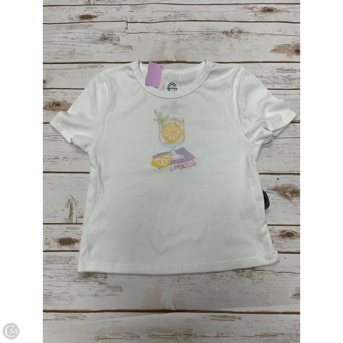 Top Short Sleeve By Cme In White, Size: Xl