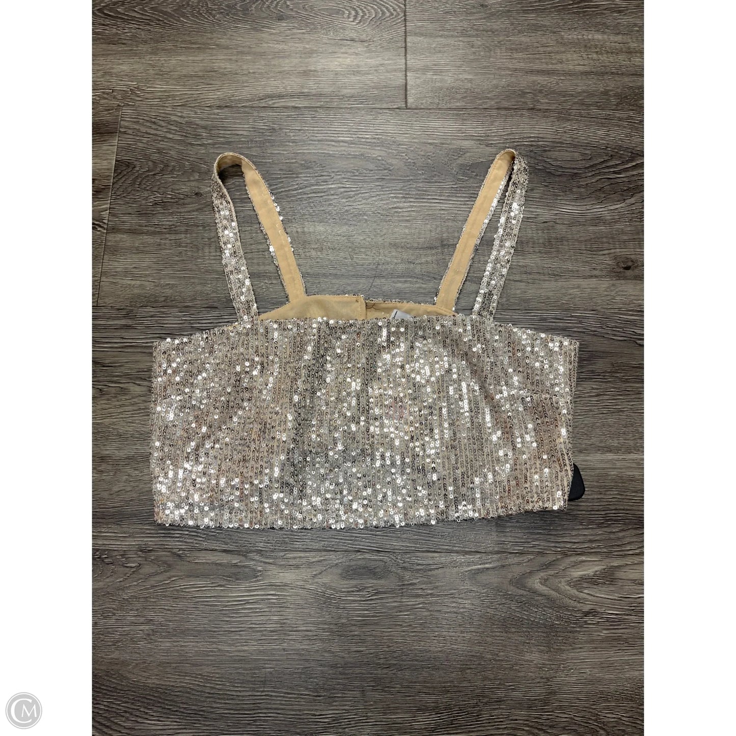 Top Sleeveless By Cme In Silver, Size: S