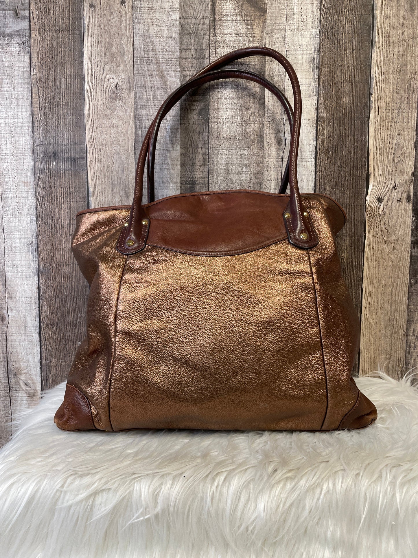 Handbag Leather By B Makowsky Size: Large