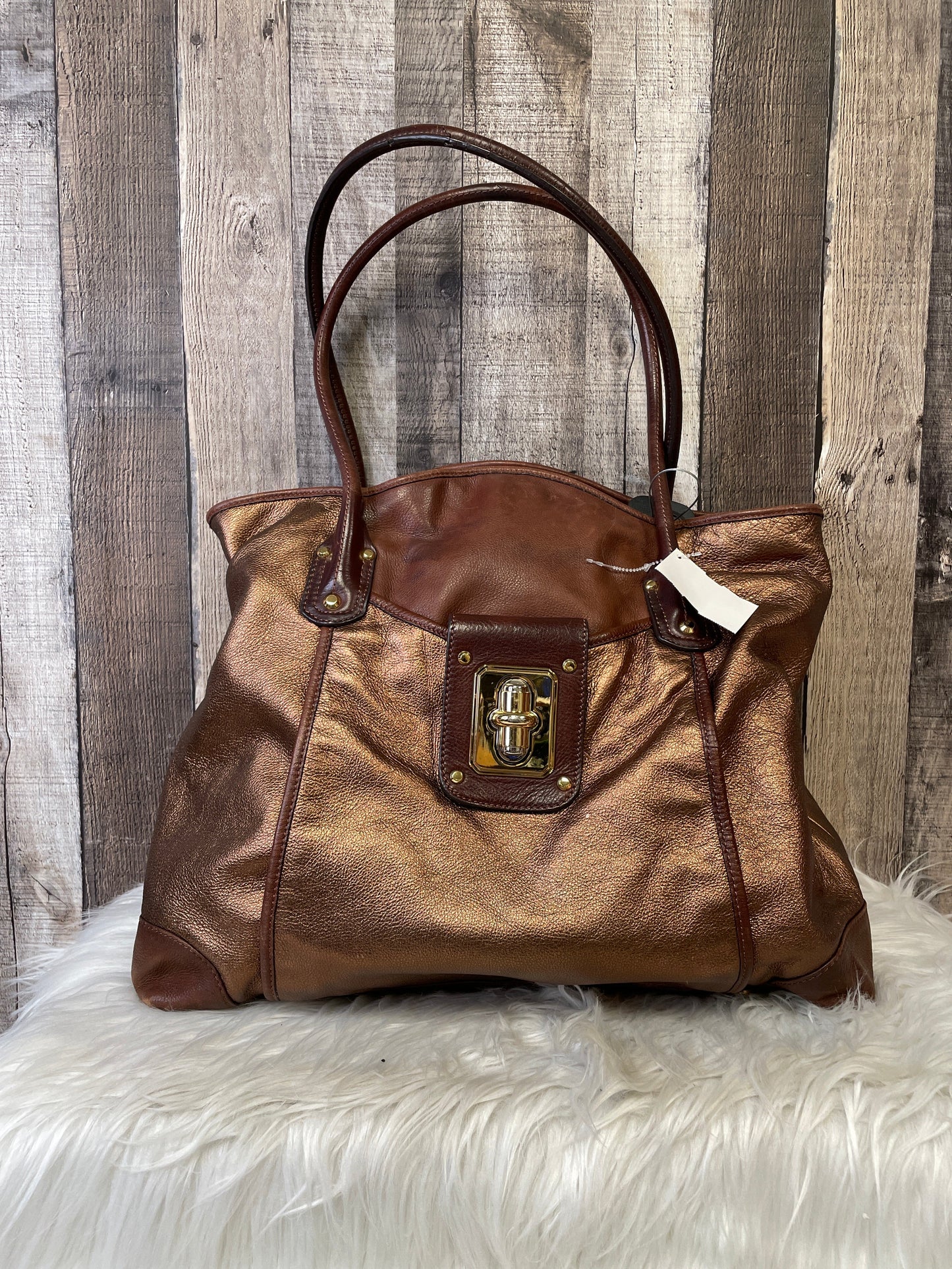 Handbag Leather By B Makowsky Size: Large