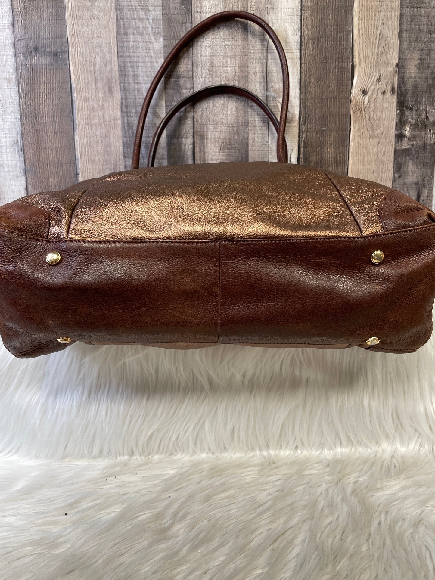 Handbag Leather By B Makowsky Size: Large
