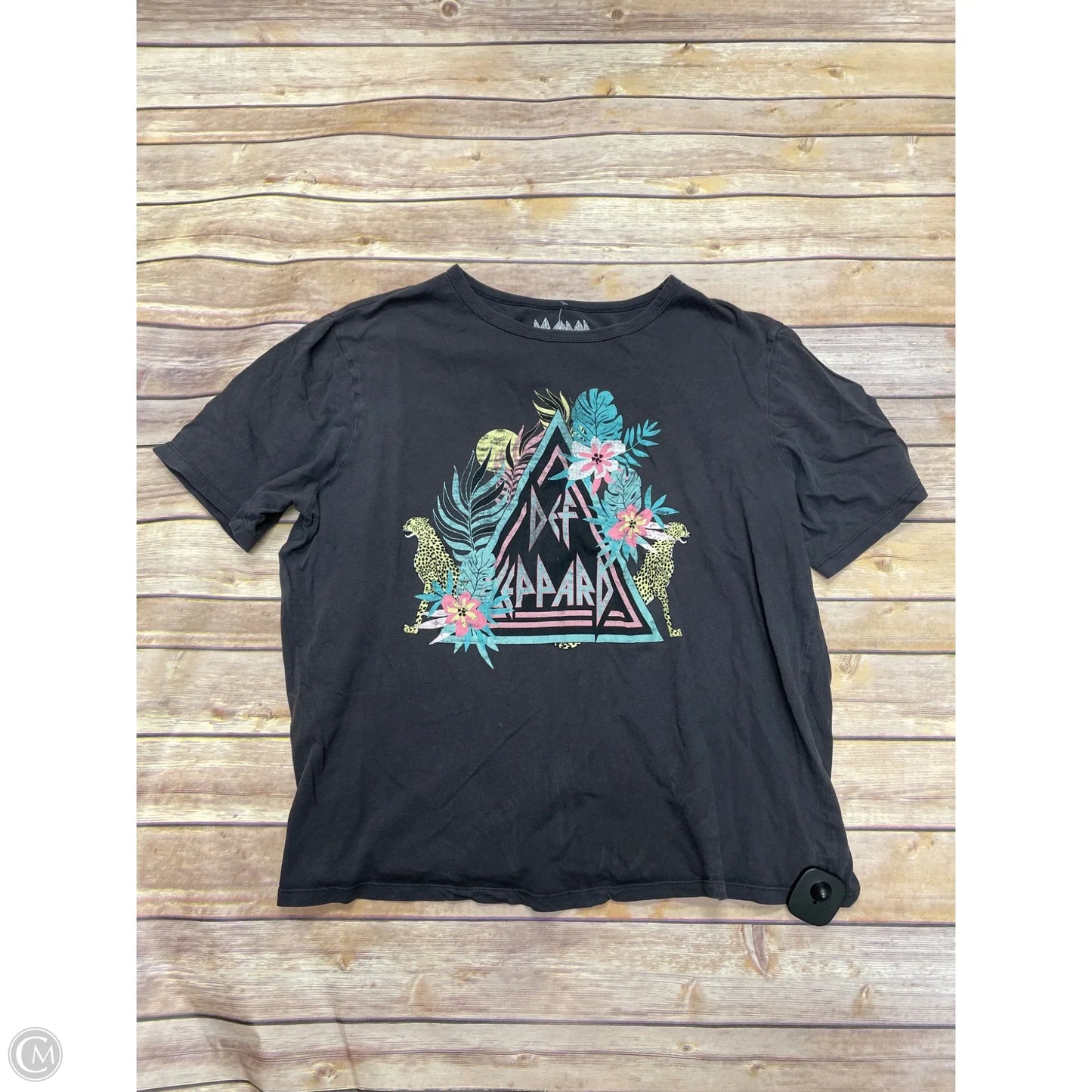 Top Short Sleeve By Cme In Grey, Size: L