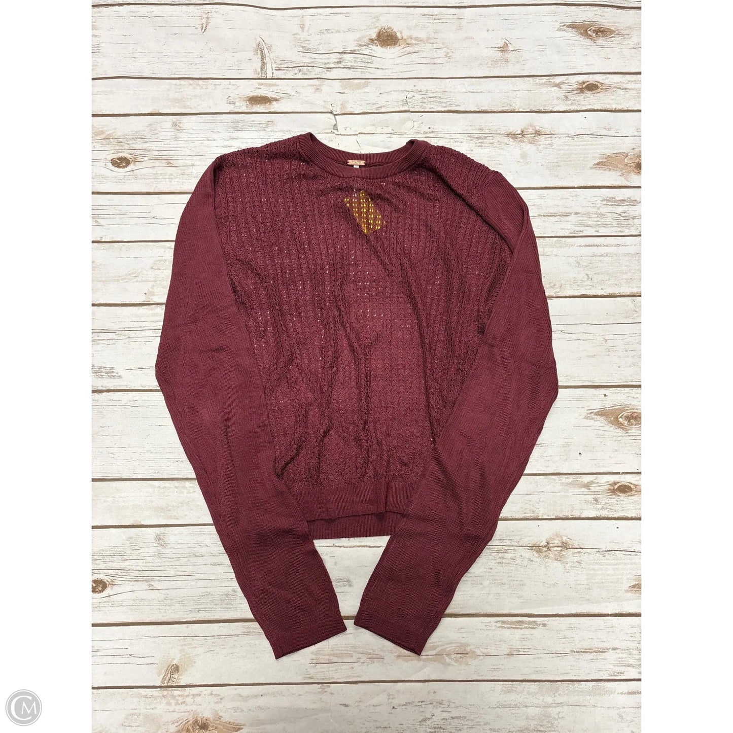 Top Long Sleeve By Free People In Maroon, Size: Xl
