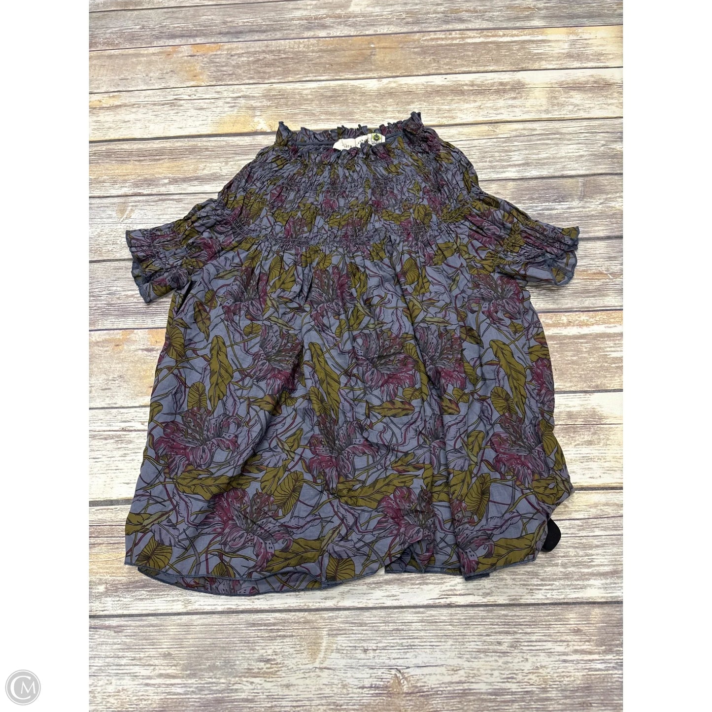 Top Short Sleeve By Cme In Floral Print, Size: Xs