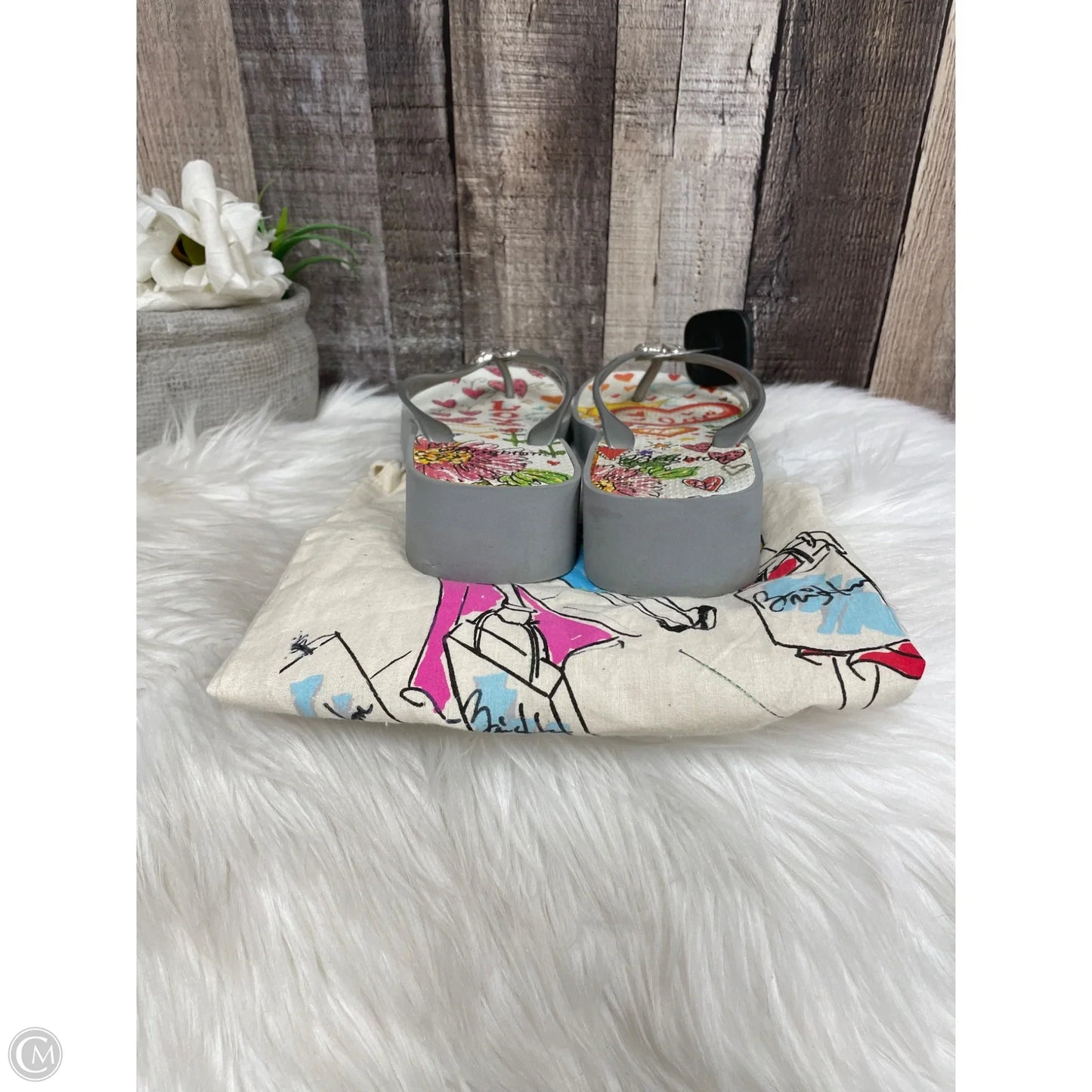 Sandals Flip Flops By Brighton In Multi-colored, Size: 8