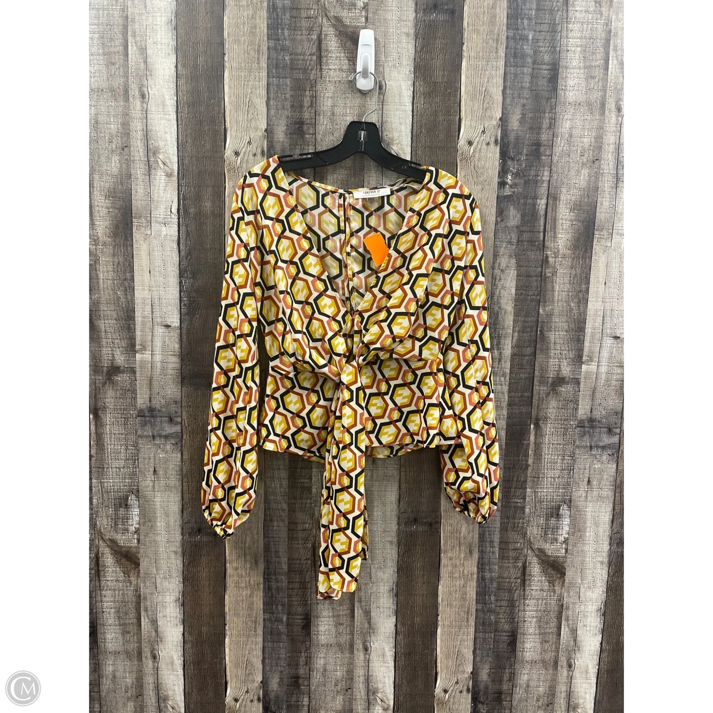 Top Long Sleeve By Forever 21 In Yellow, Size: S