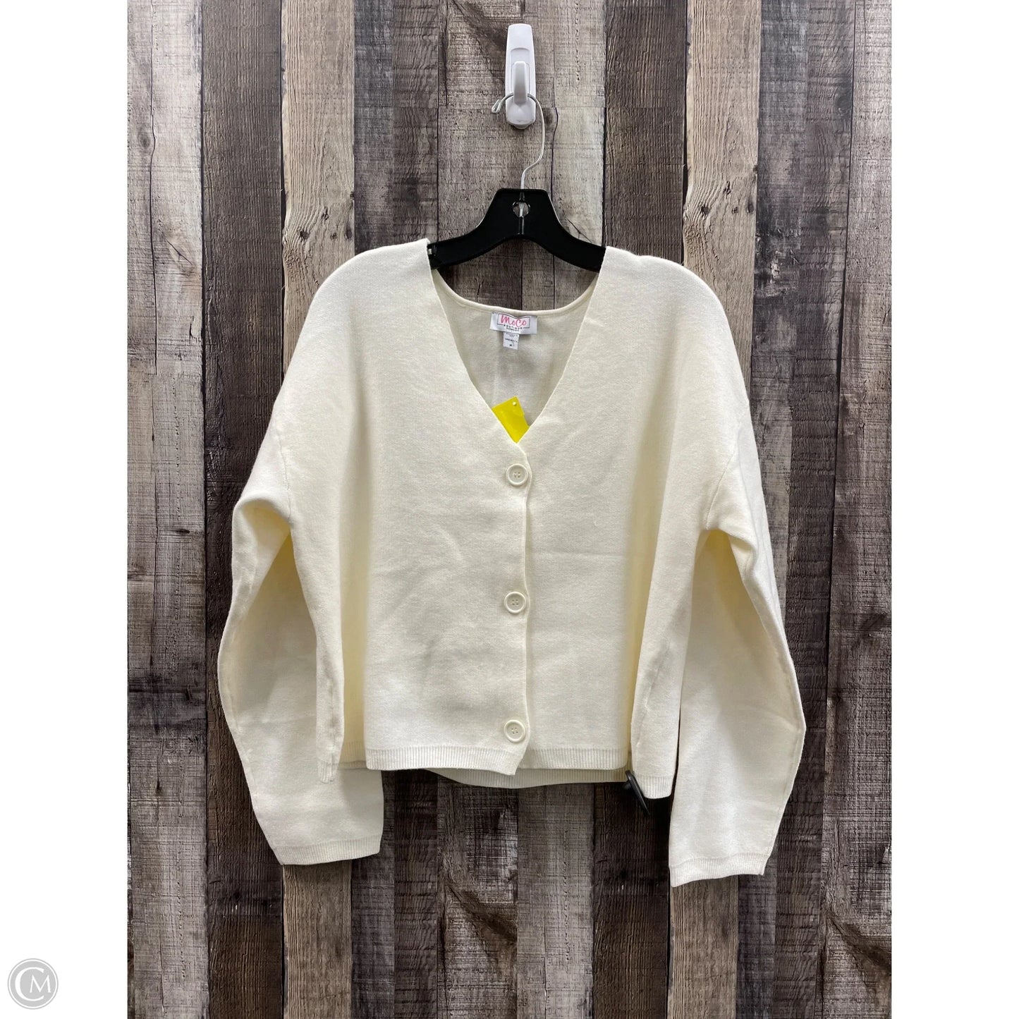 Sweater Cardigan By Cme In Cream, Size: M