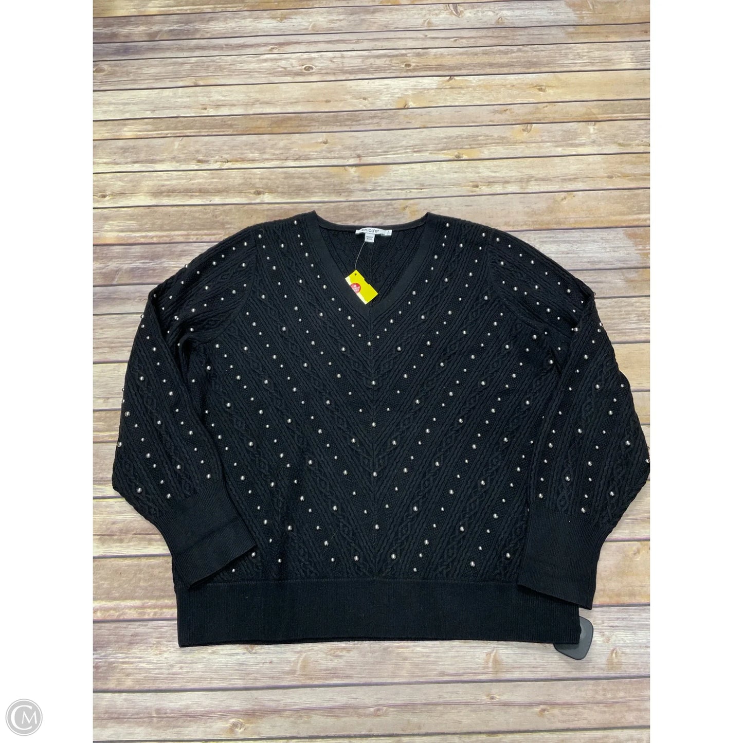 Sweater By Chicos In Black, Size: L