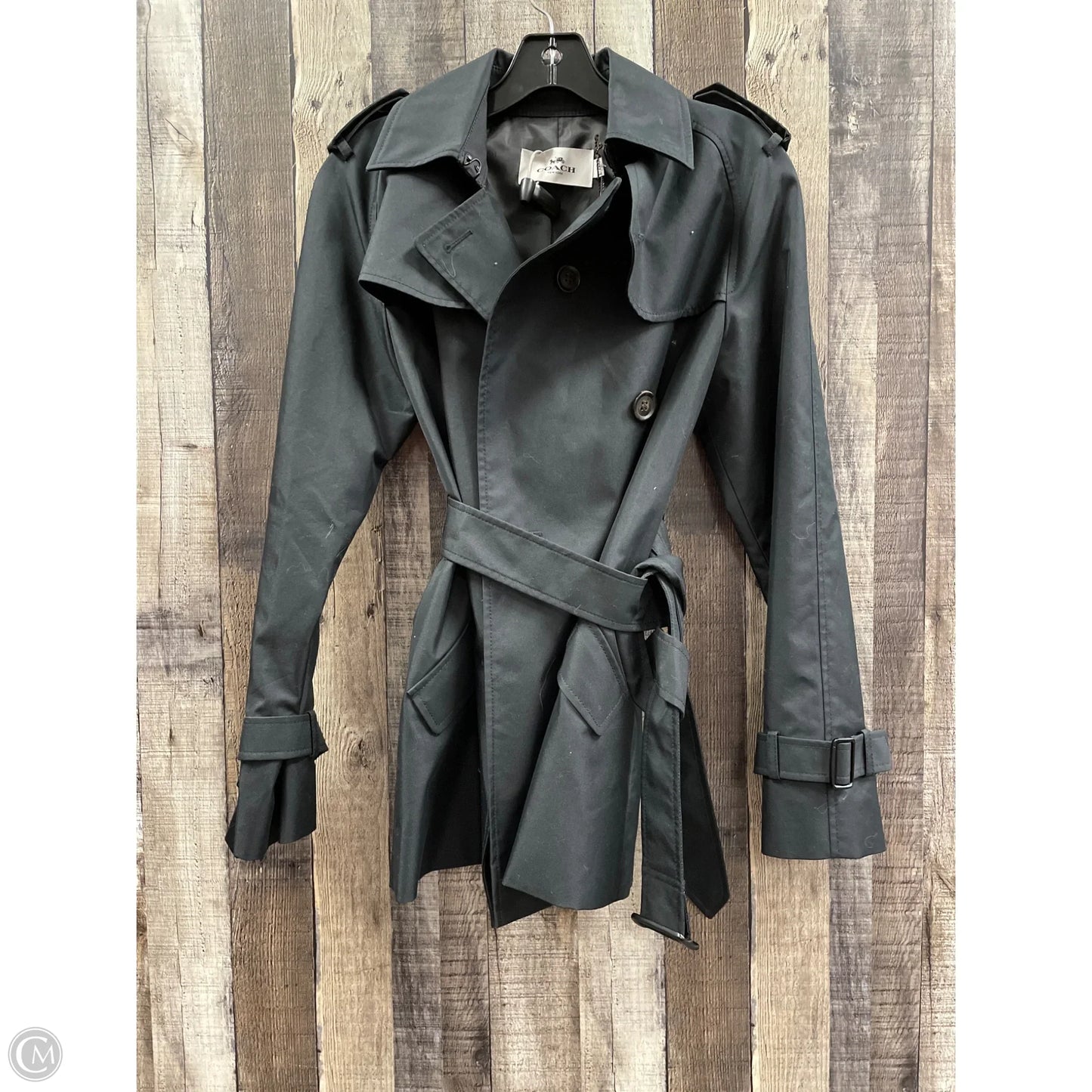 Jacket Designer By Coach In Black, Size: S
