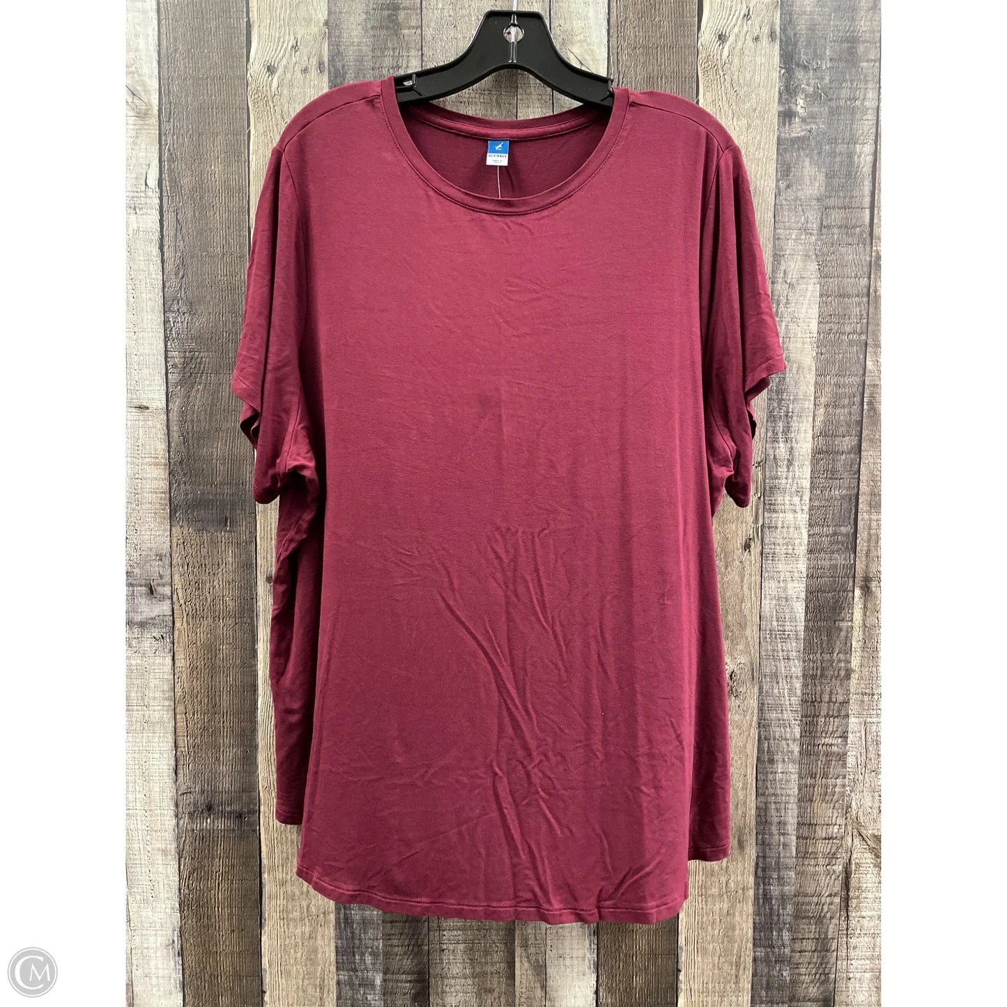 Top Short Sleeve By Old Navy In Maroon, Size: Xxl