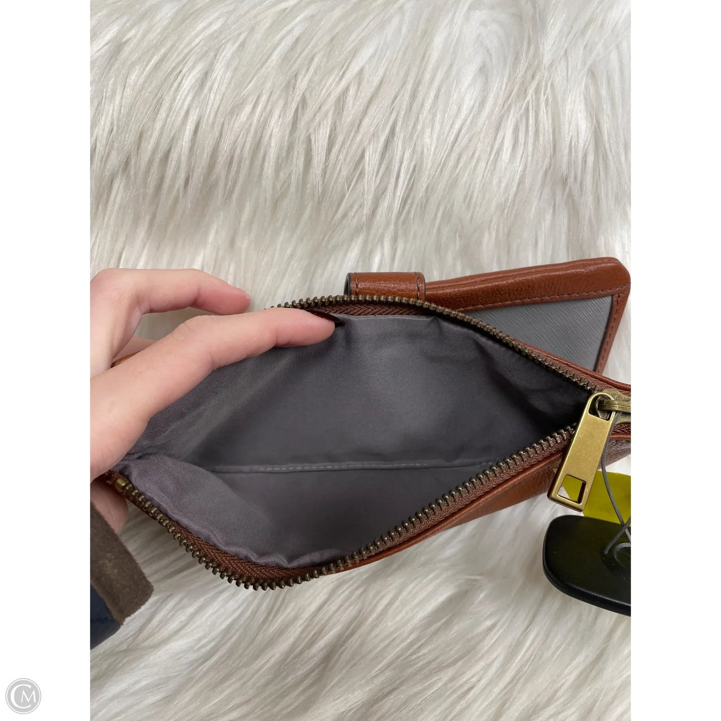 Wallet Leather By Fossil, Size: Medium