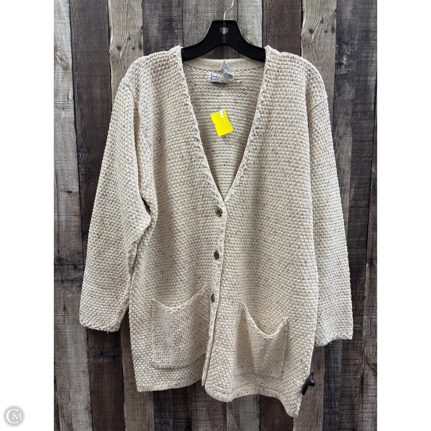 Sweater Cardigan By Cme In Cream, Size: M