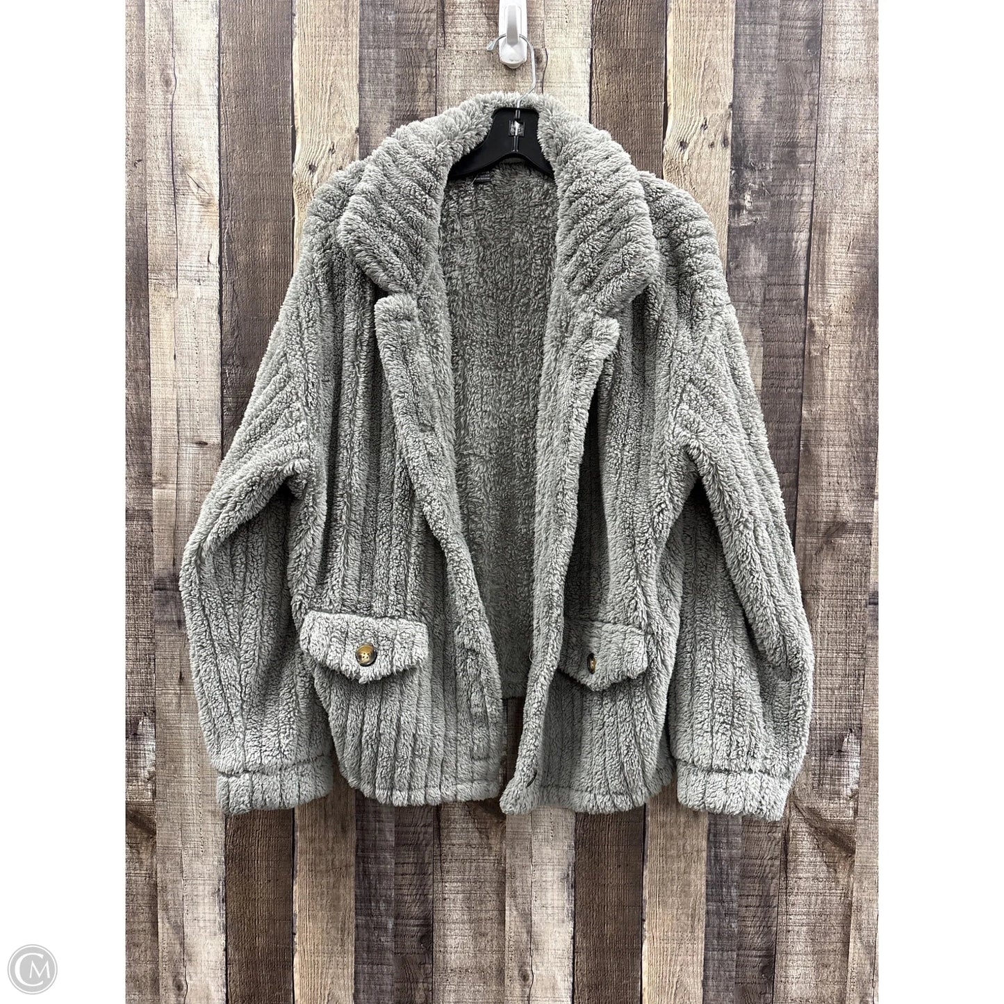 Jacket Faux Fur & Sherpa By Shein In Grey, Size: L