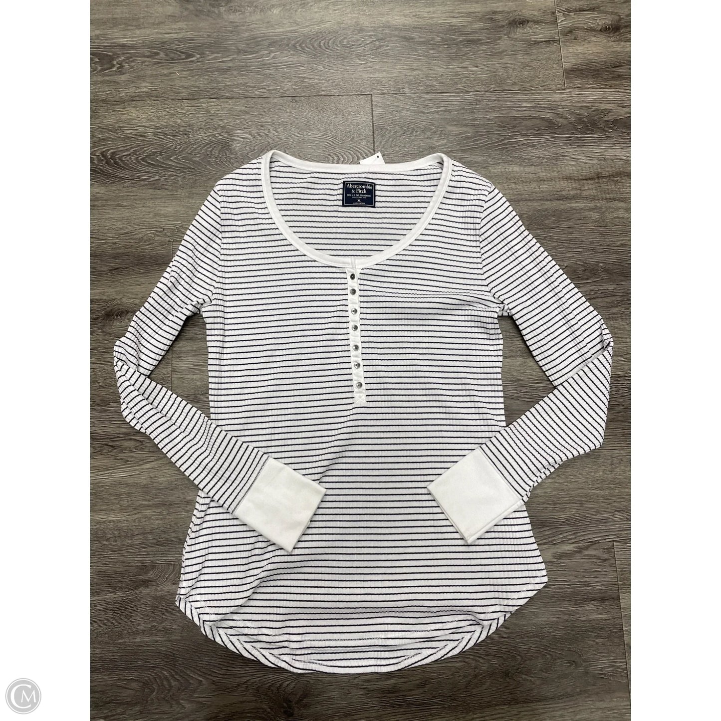 Top Long Sleeve By Abercrombie And Fitch In Striped Pattern, Size: Xl