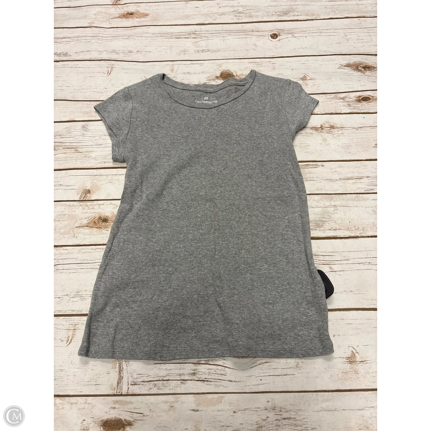 Top Short Sleeve By Liz Claiborne In Grey, Size: S