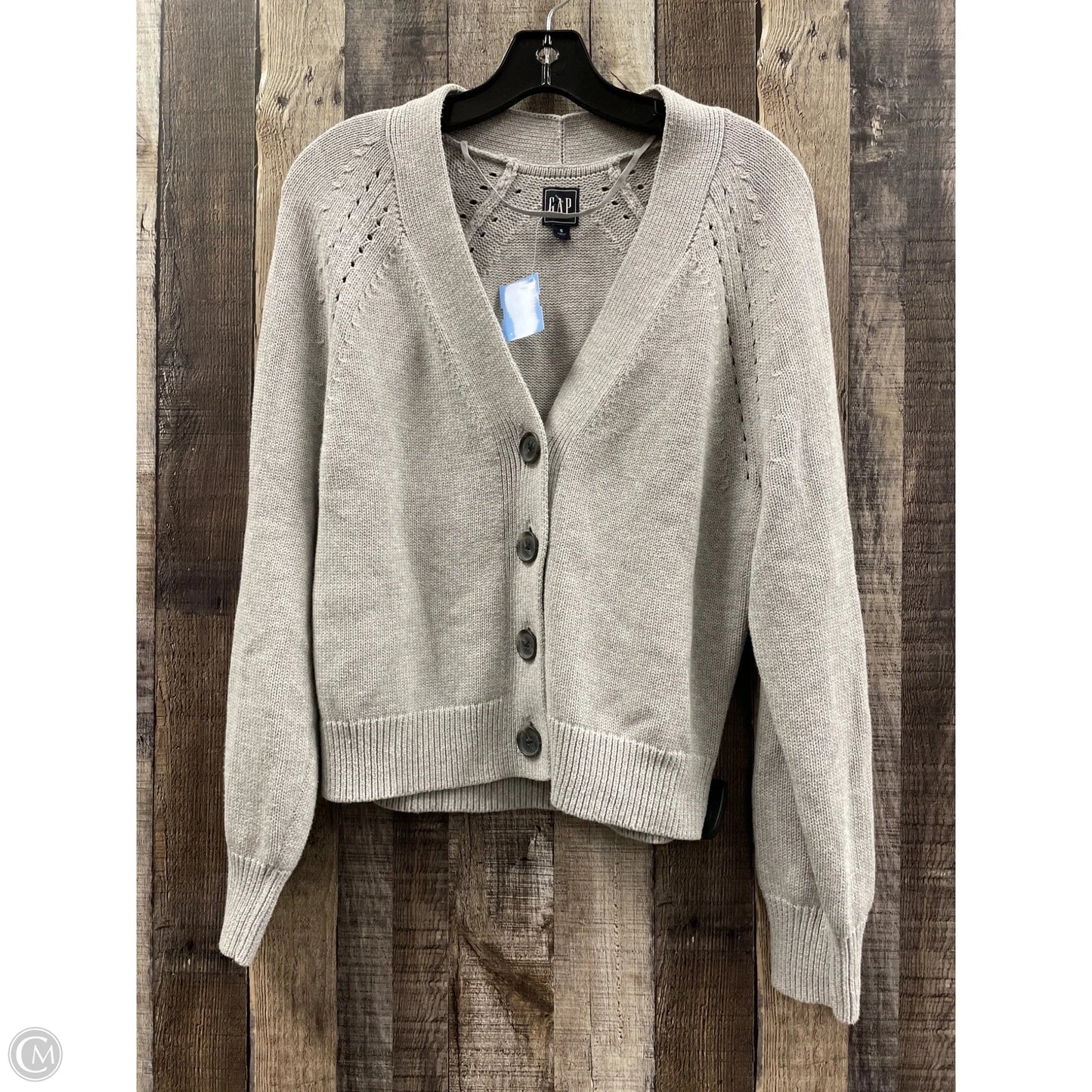 Sweater Cardigan By Gap In Grey, Size: S