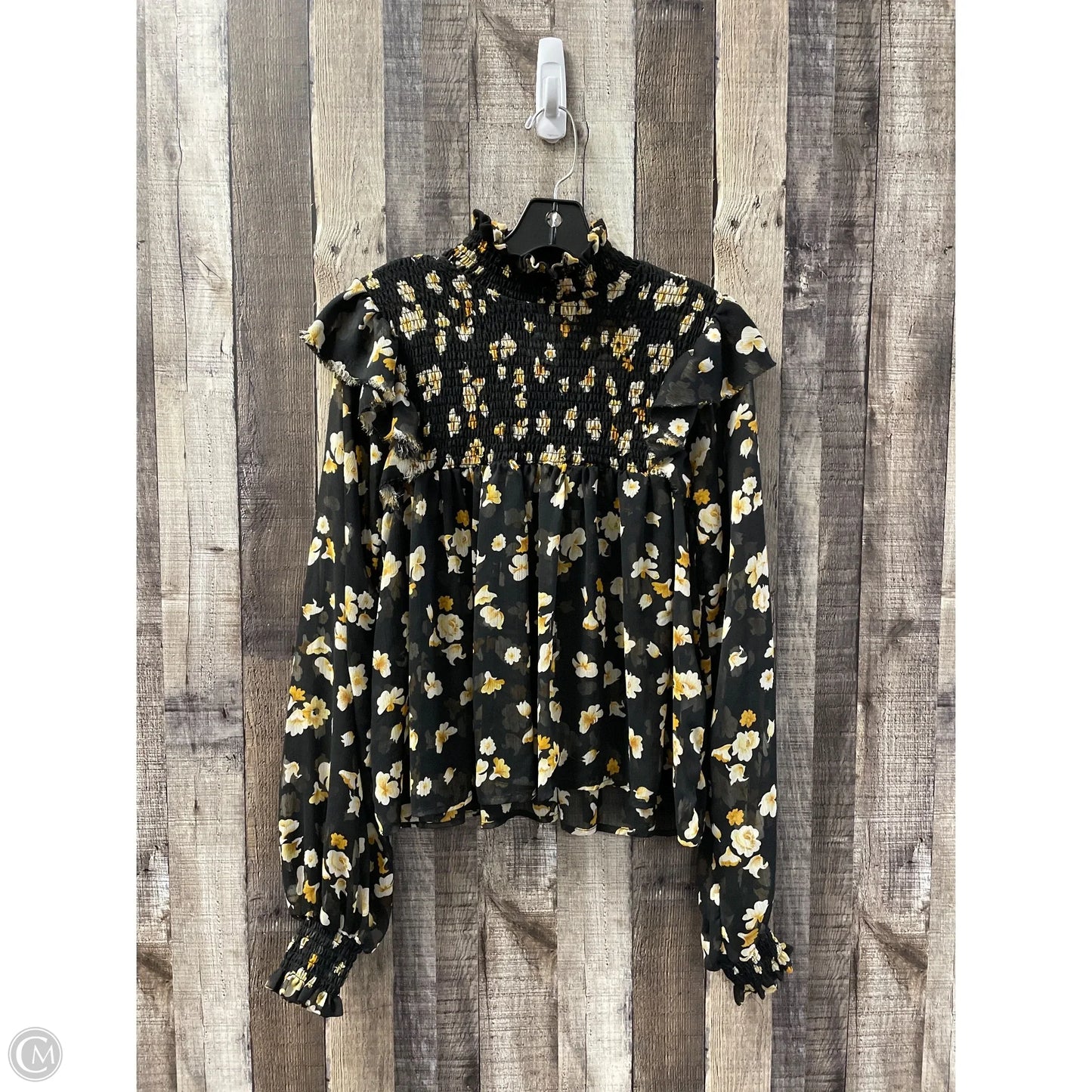 Top Long Sleeve By Cme In Floral Print, Size: M