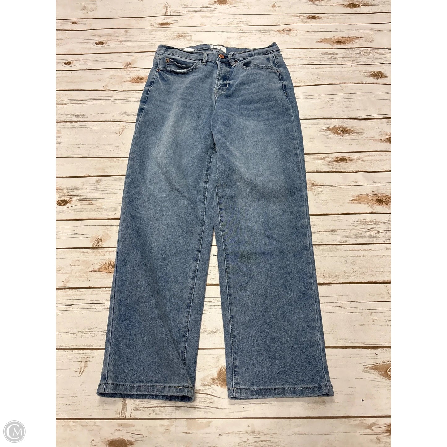 Jeans Straight By Nicole By Nicole Miller In Blue Denim, Size: 4