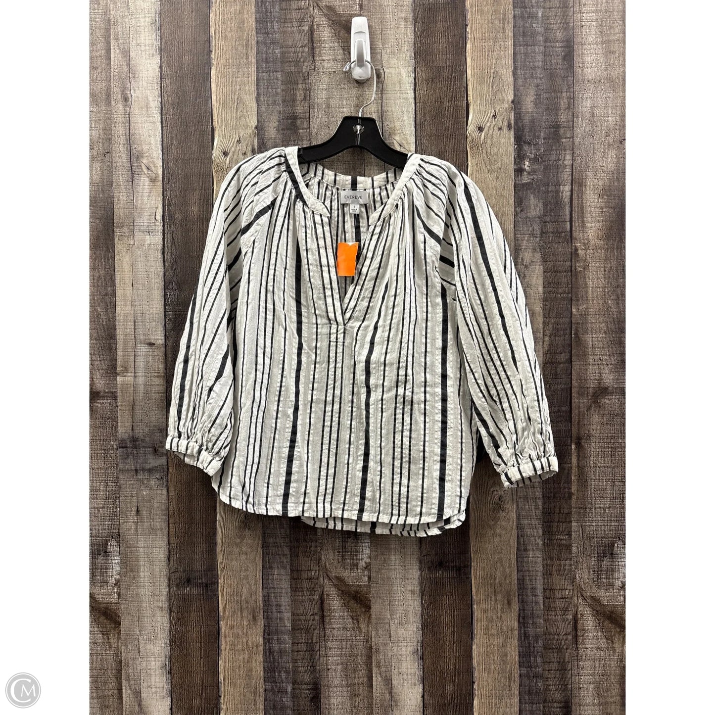 Top Long Sleeve By Evereve In Striped Pattern, Size: S