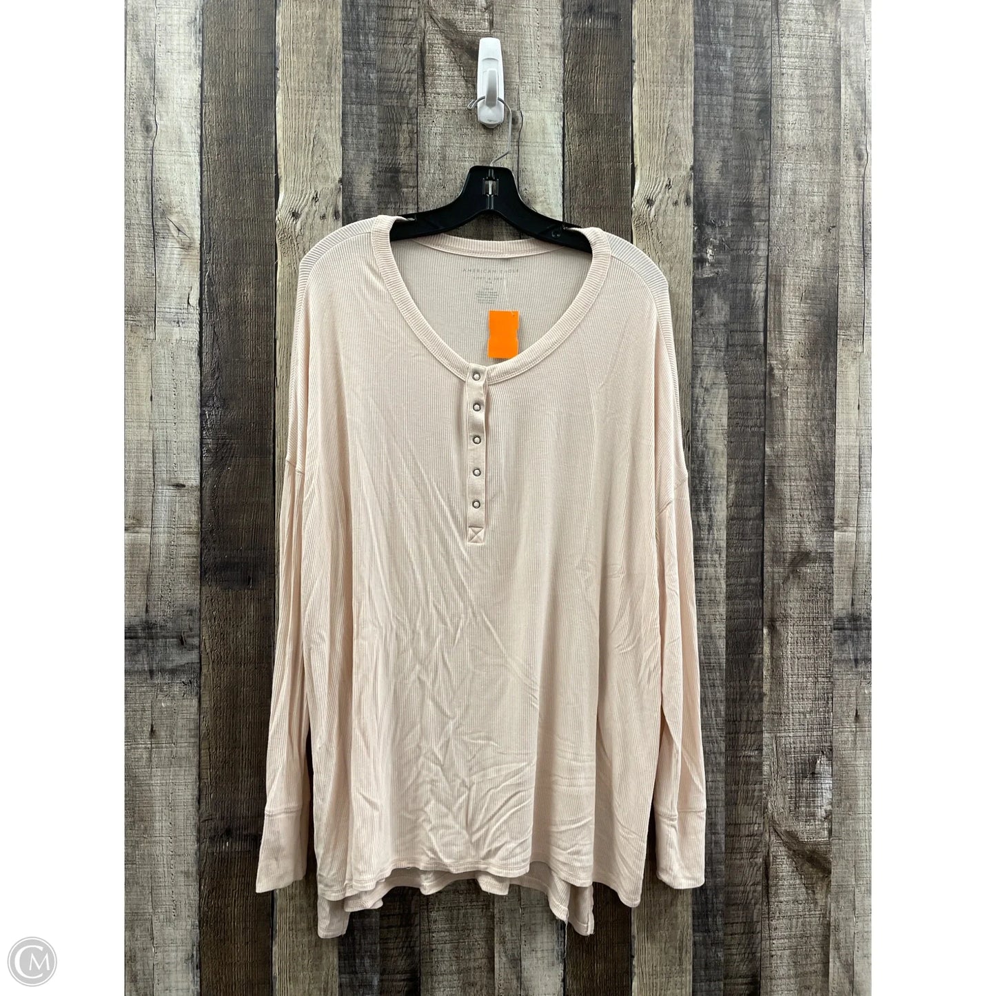 Top Long Sleeve By American Eagle In Peach, Size: L