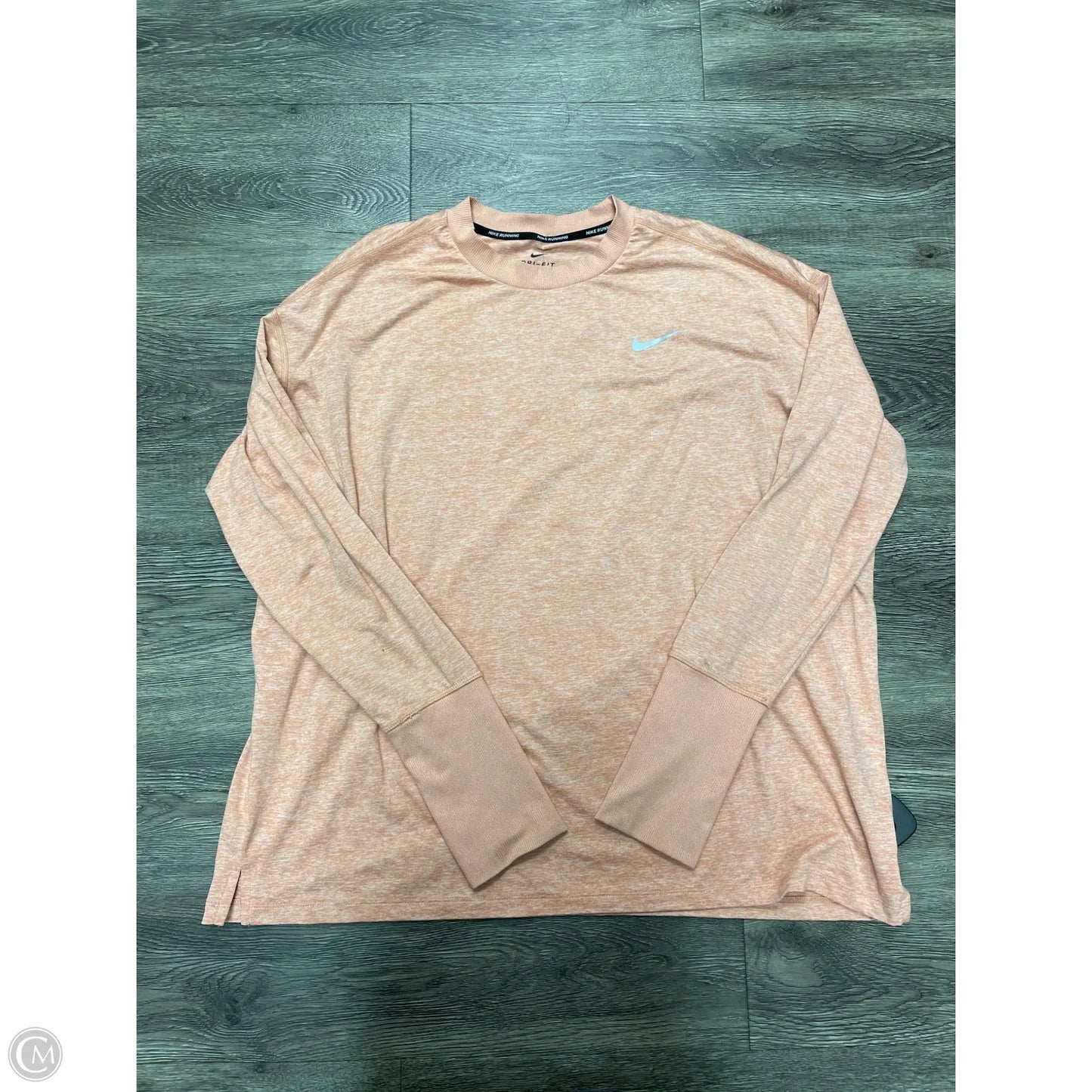 Athletic Top Long Sleeve Collar By Nike In Pink, Size: Xxl