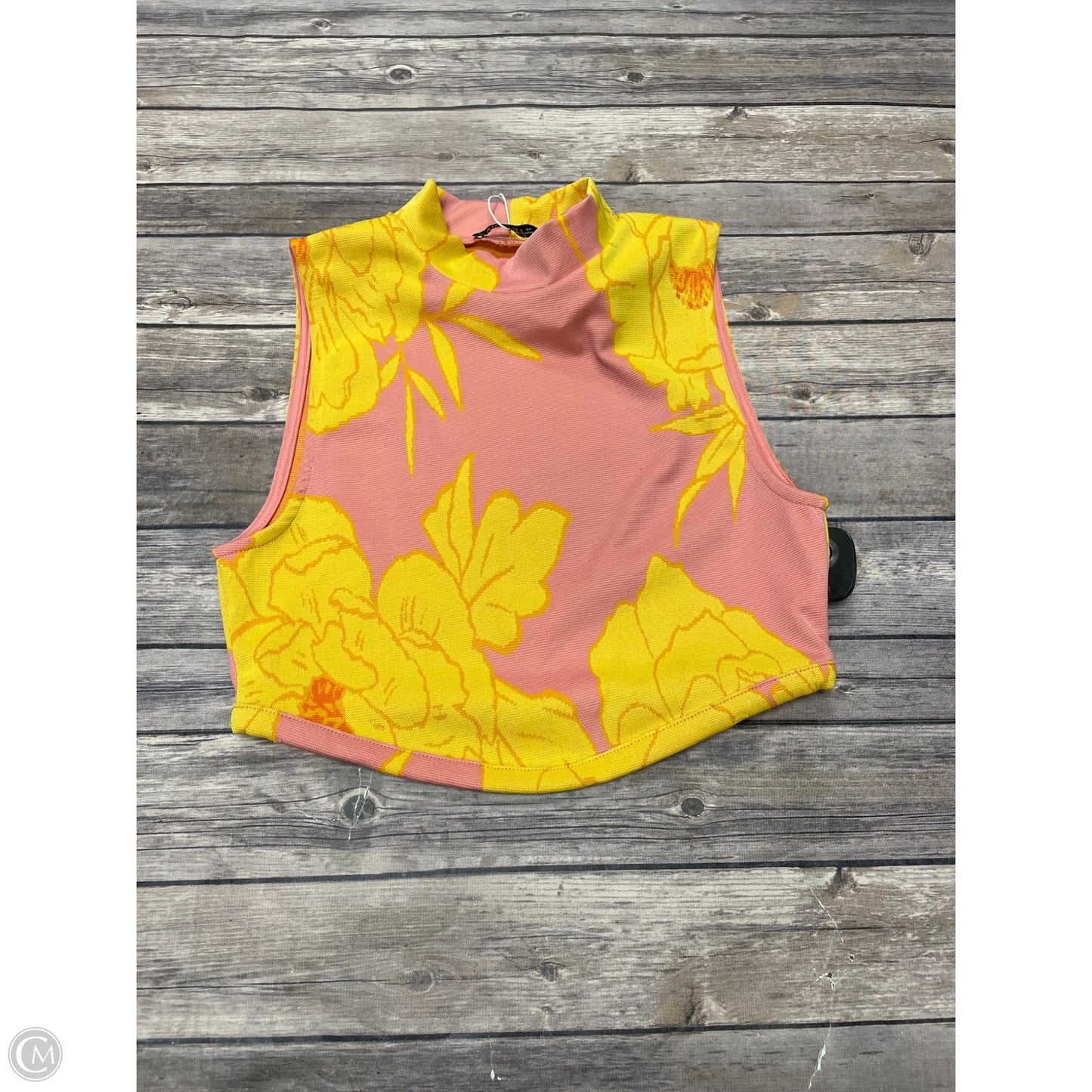 Top Long Sleeve By Zara In Pink & Yellow, Size: M