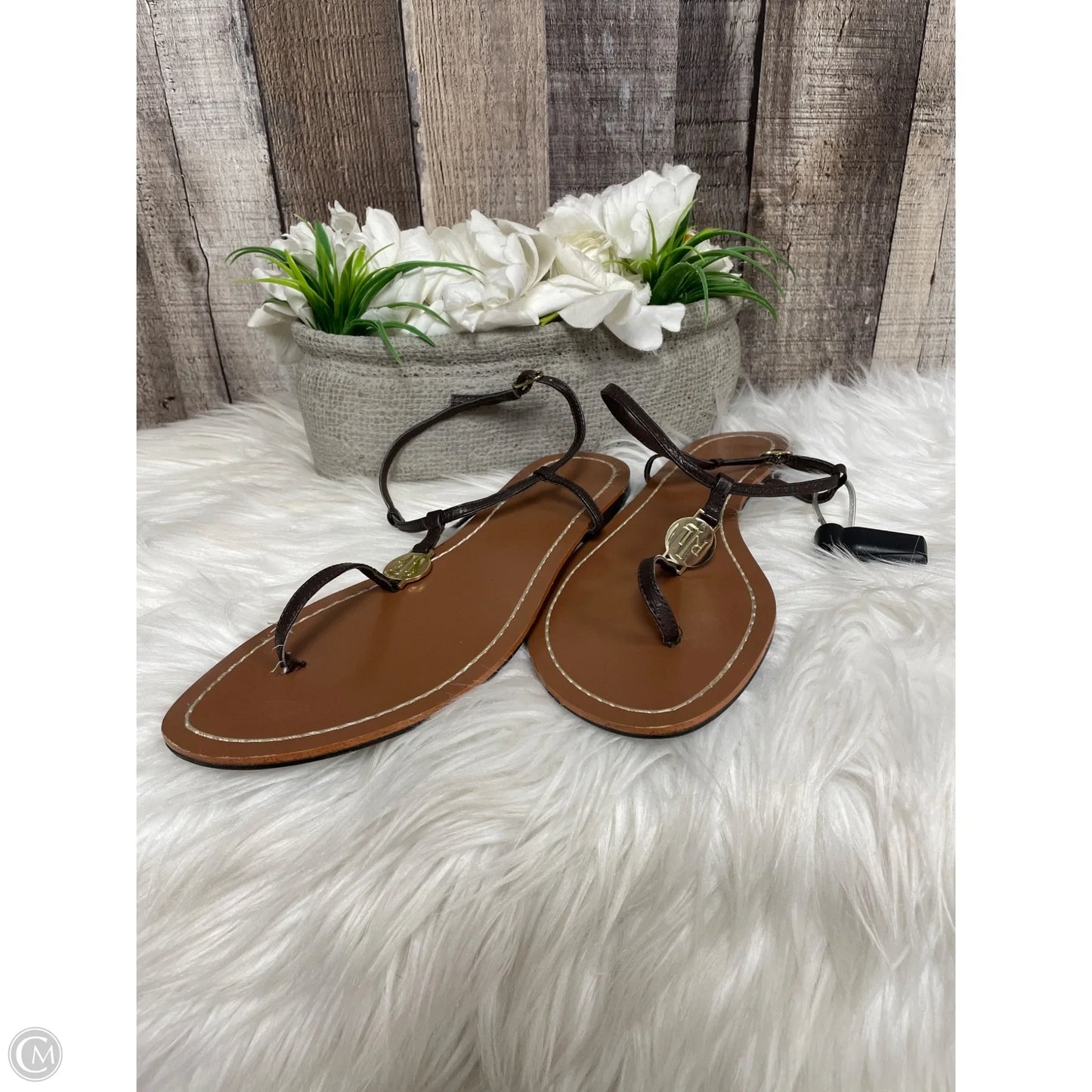 Sandals Flats By Ralph Lauren In Brown, Size: 8