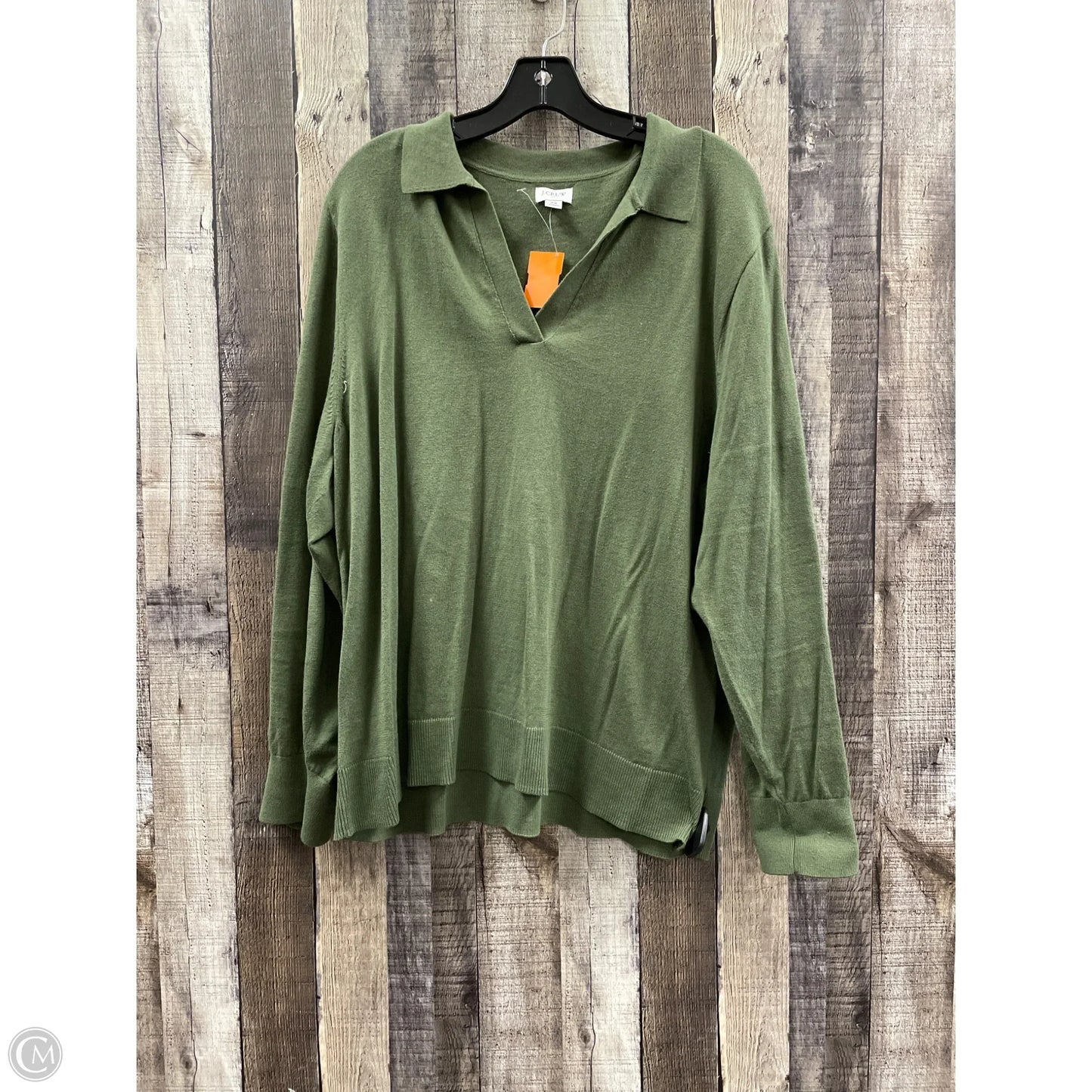 Top Long Sleeve By J. Crew In Green, Size: 2x