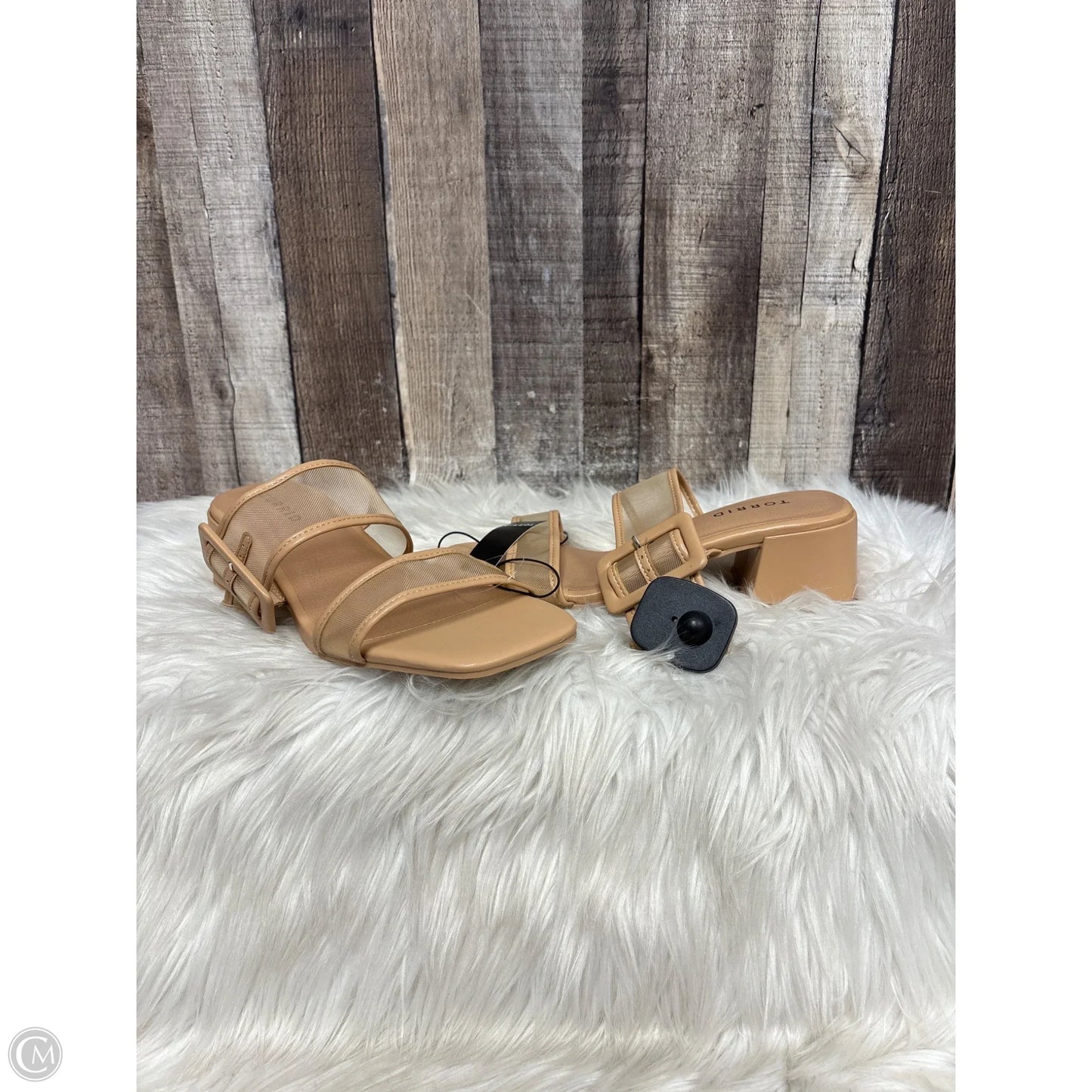 Sandals Heels Block By Torrid In Tan, Size: 8