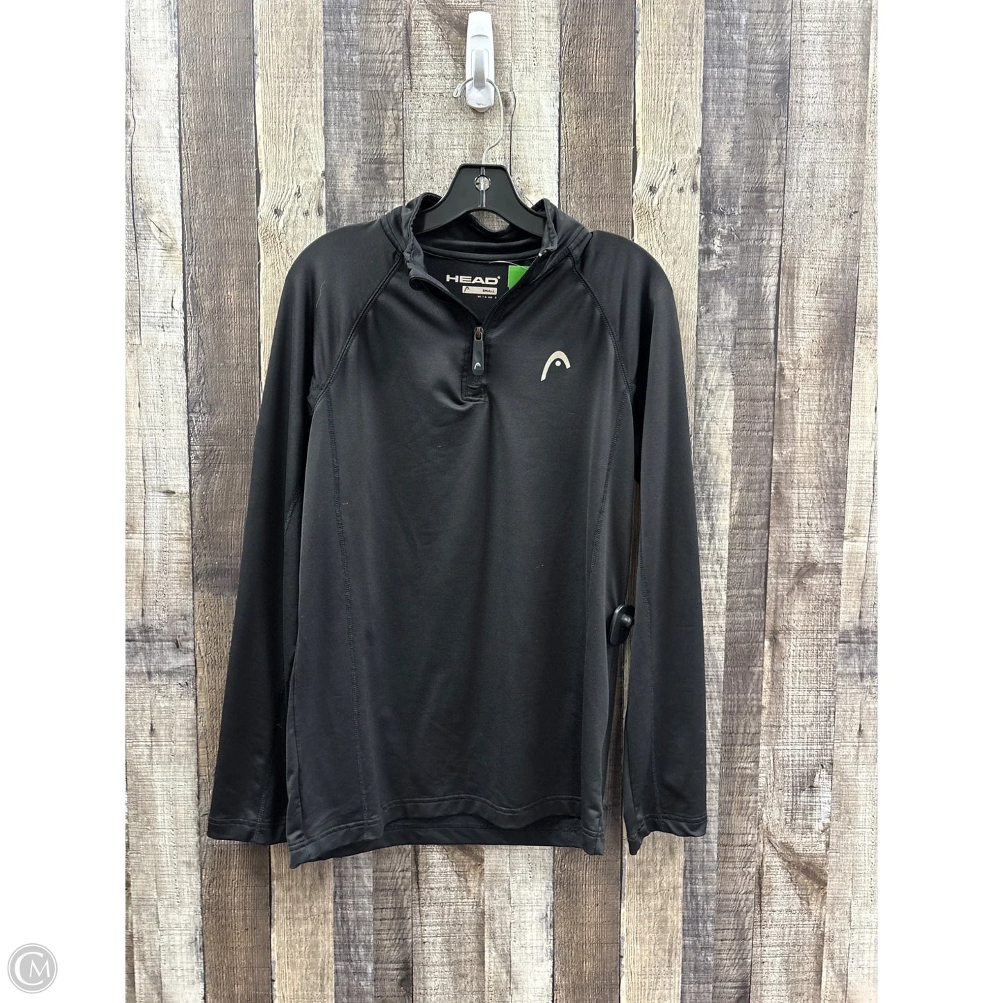 Athletic Top Long Sleeve Collar By Head In Black, Size: S