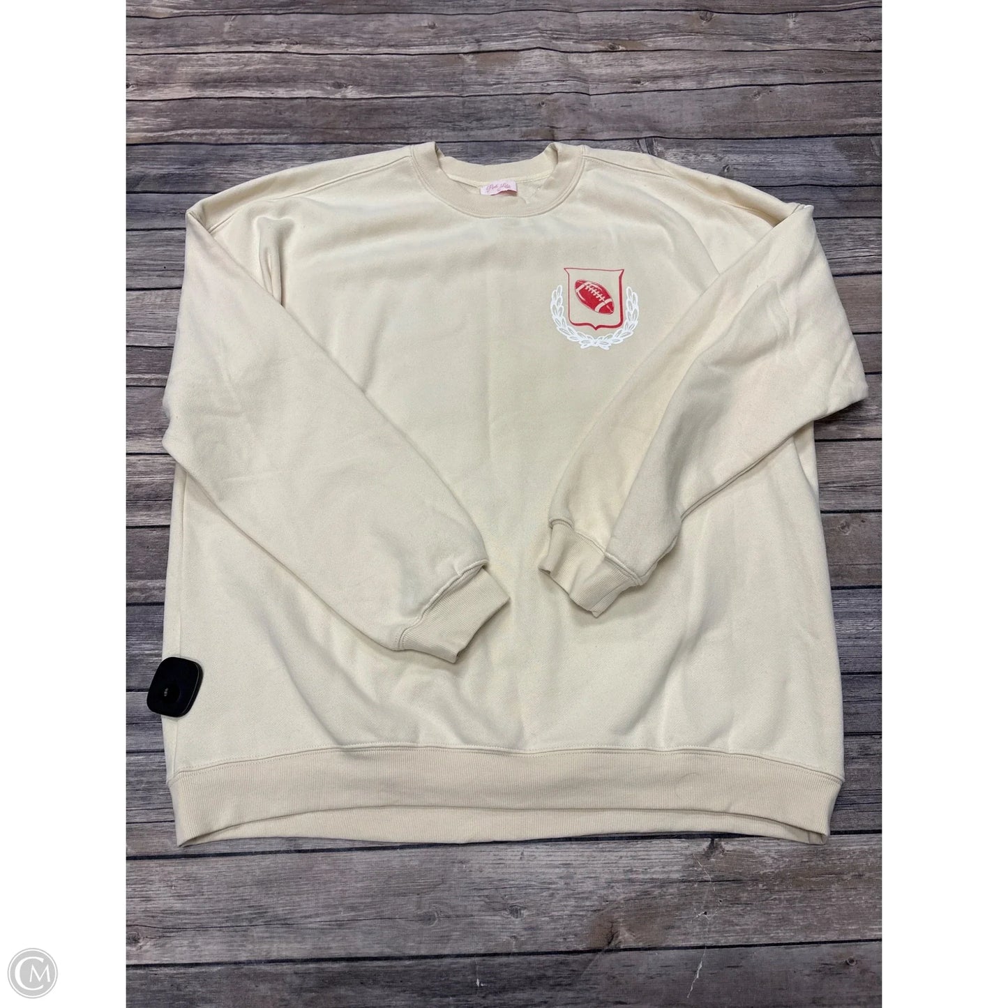 Sweatshirt Collar By Pink Lily In Cream, Size: L