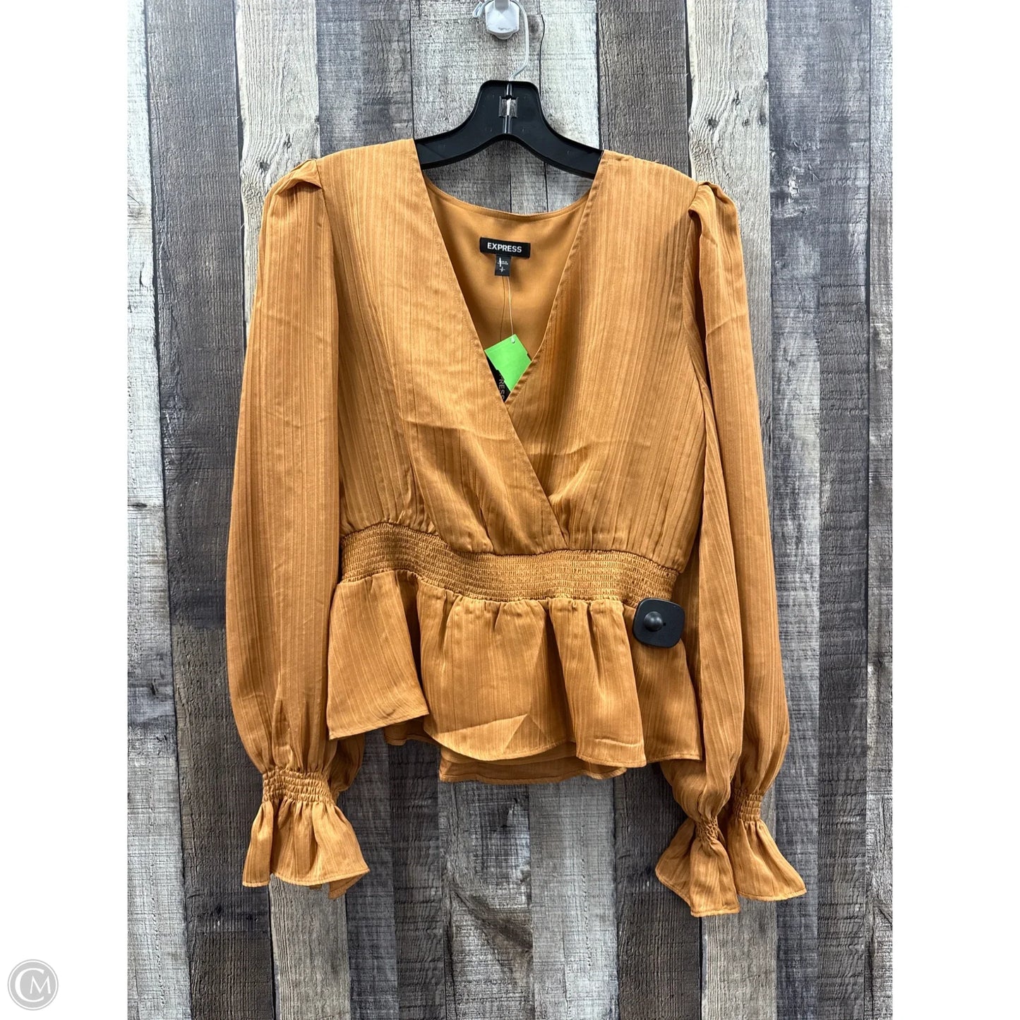Top Long Sleeve By Express In Brown, Size: S