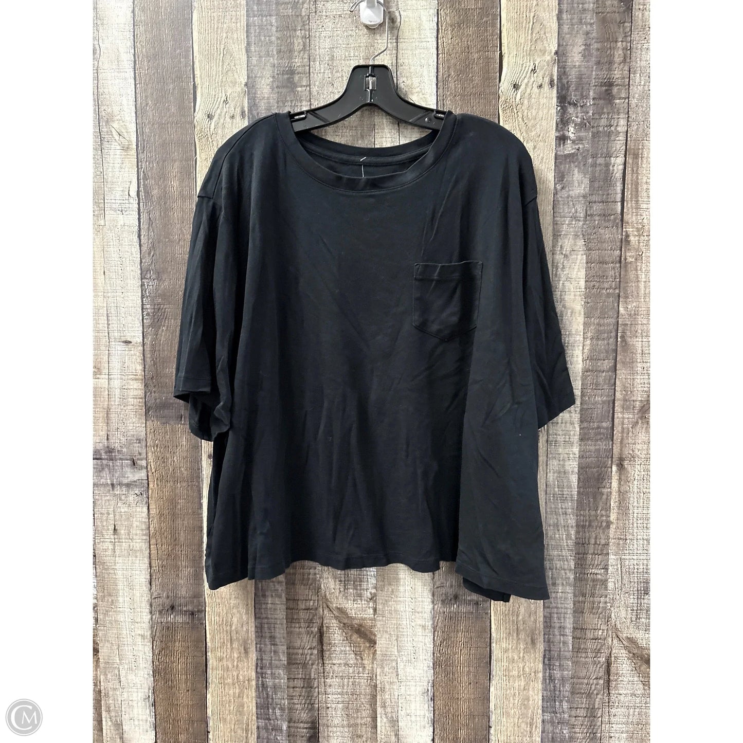 Top Short Sleeve Basic By A New Day In Black, Size: 3x