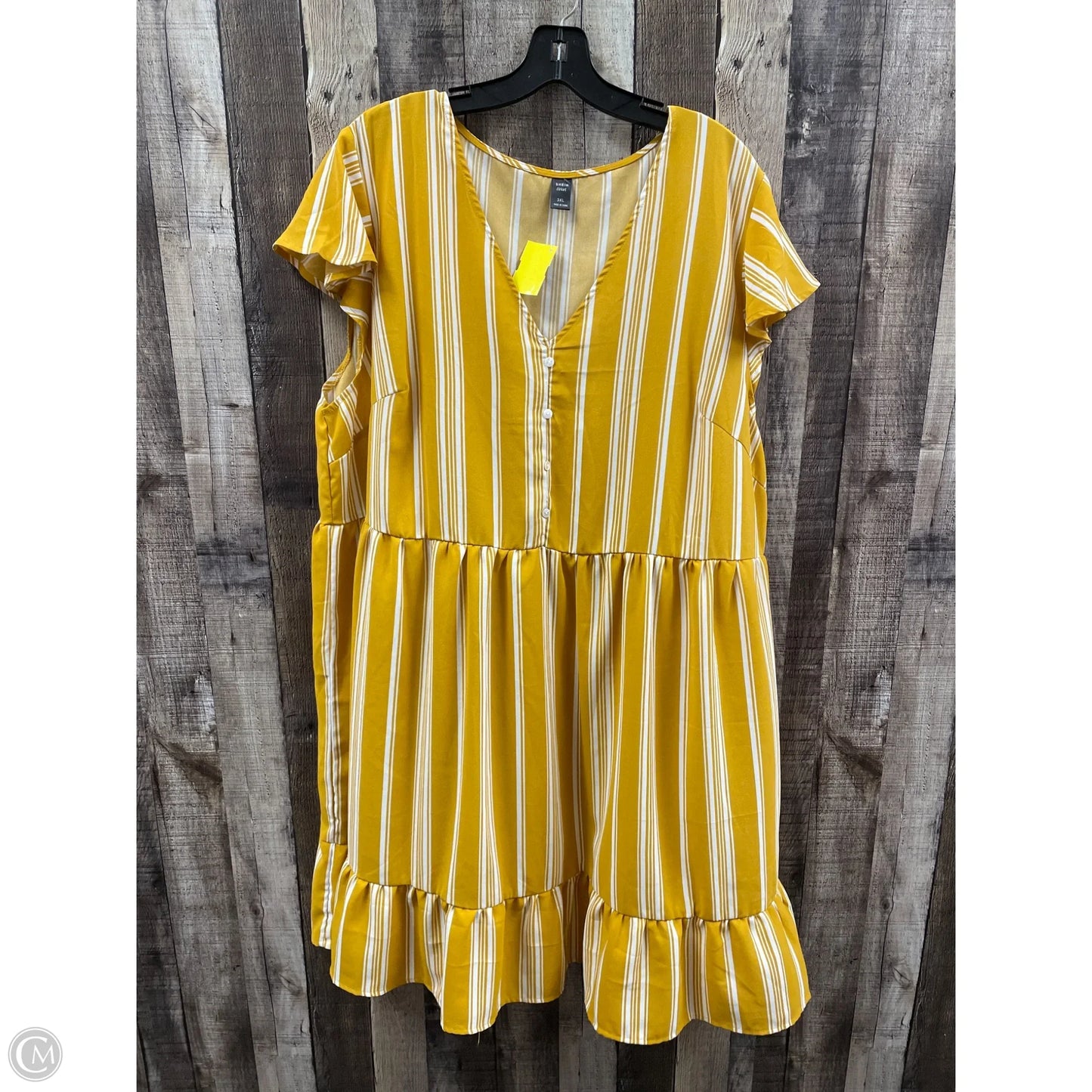 Dress Casual Midi By Shein In Yellow, Size: 3x