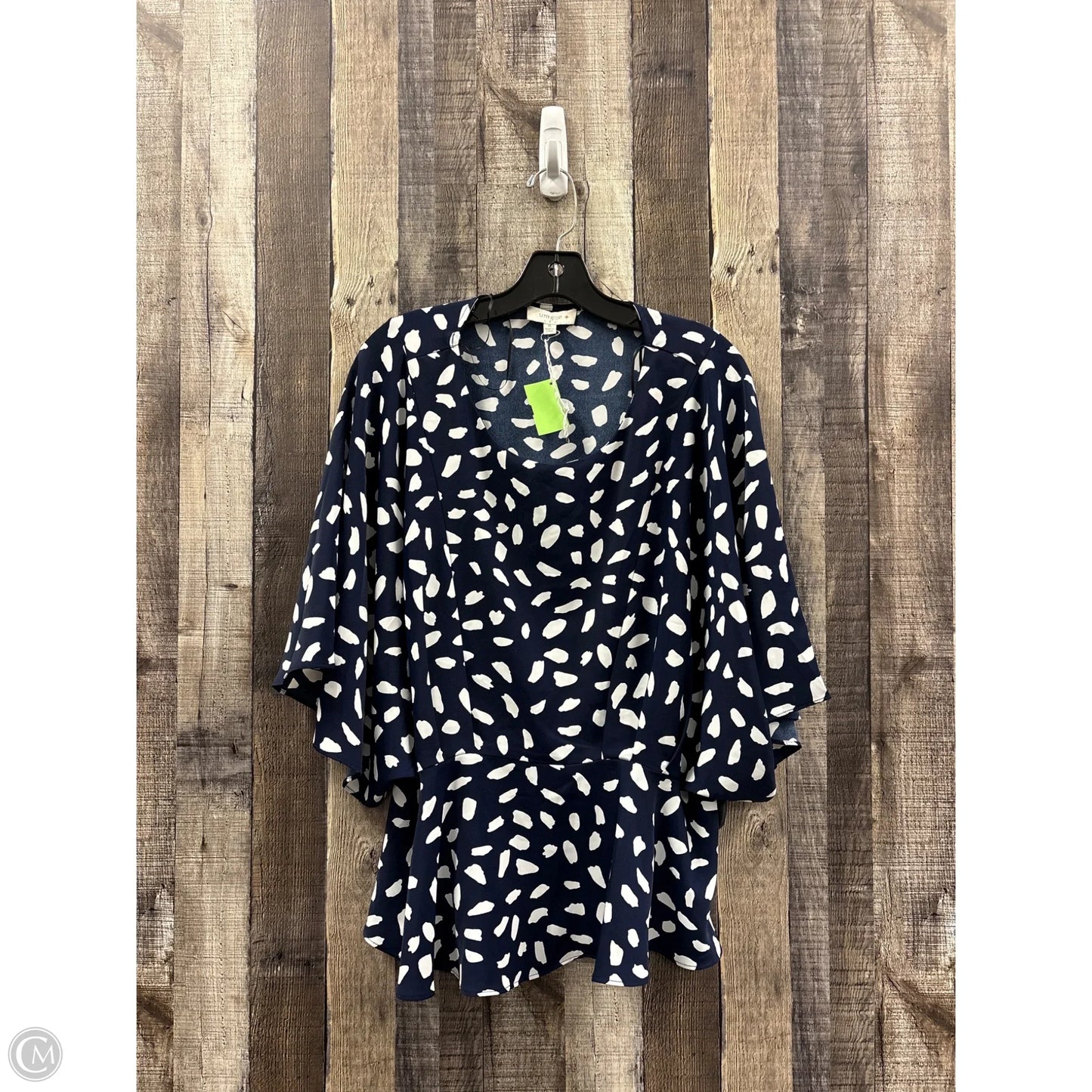 Top Long Sleeve By Umgee In Polkadot Pattern, Size: Xl
