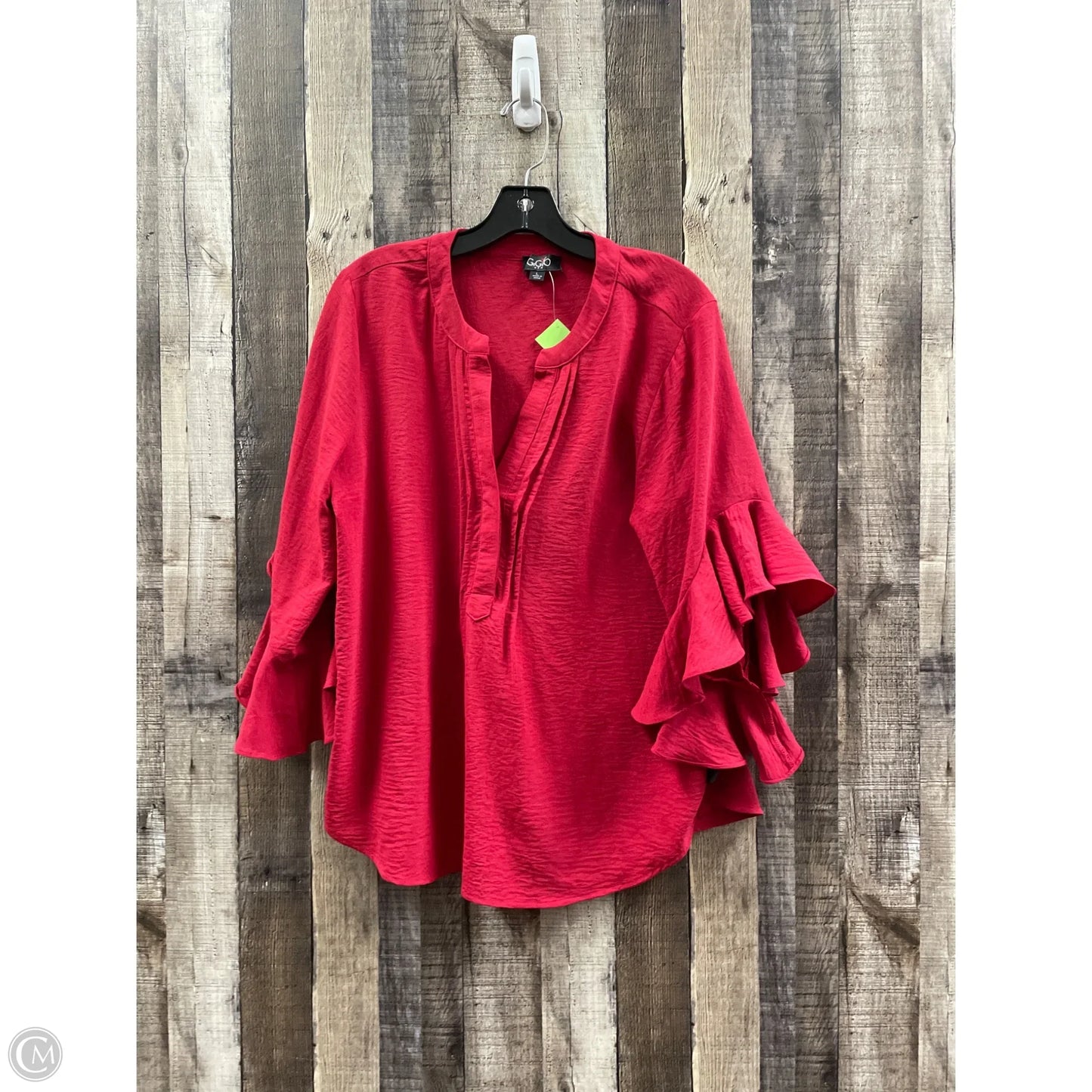 Top Long Sleeve By Gigio In Red, Size: L