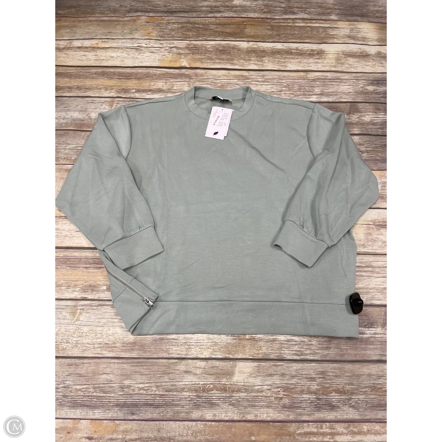 Top Long Sleeve By Magaschoni In Green, Size: 1x