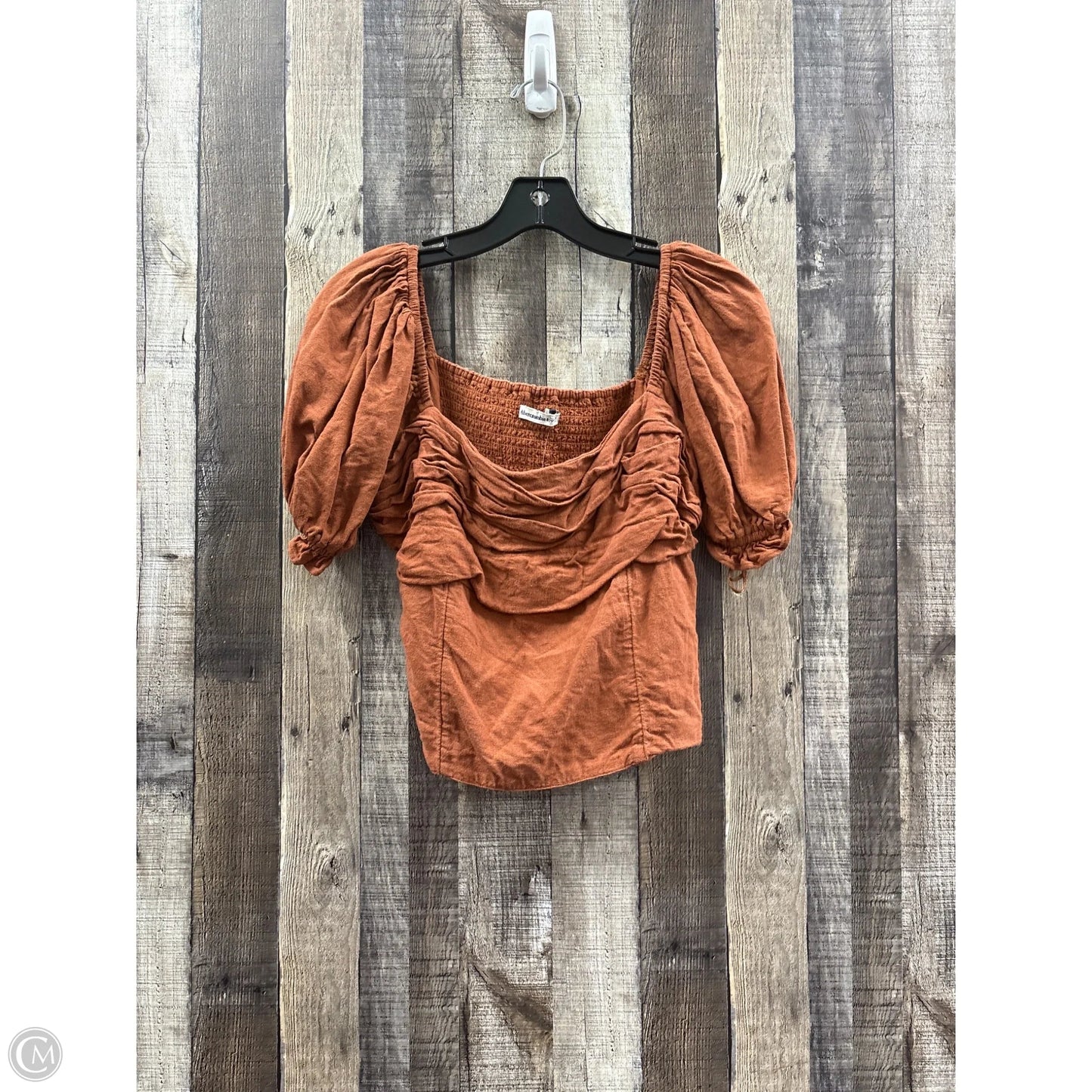 Top Short Sleeve By Abercrombie And Fitch In Bronze, Size: L