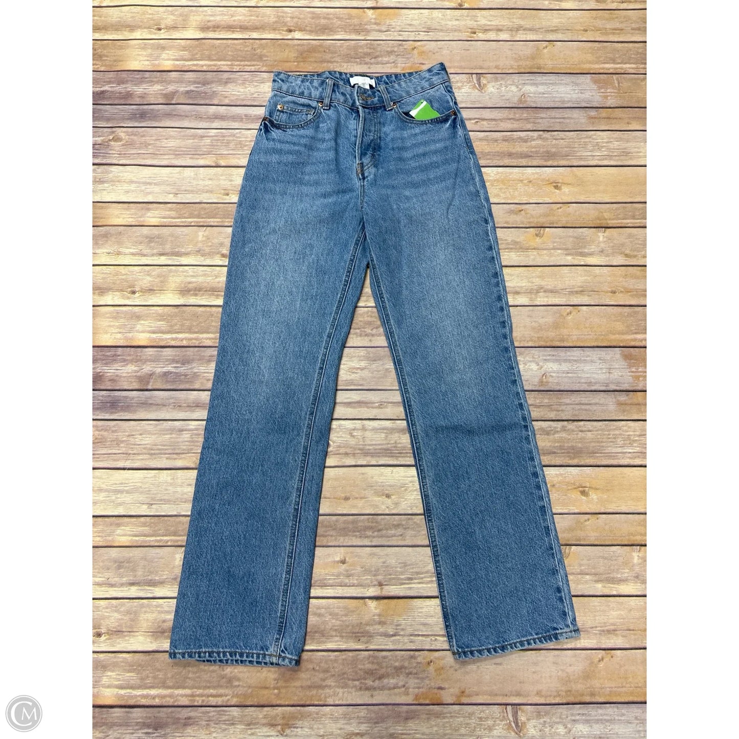 Jeans Straight By H&m In Blue Denim, Size: 2