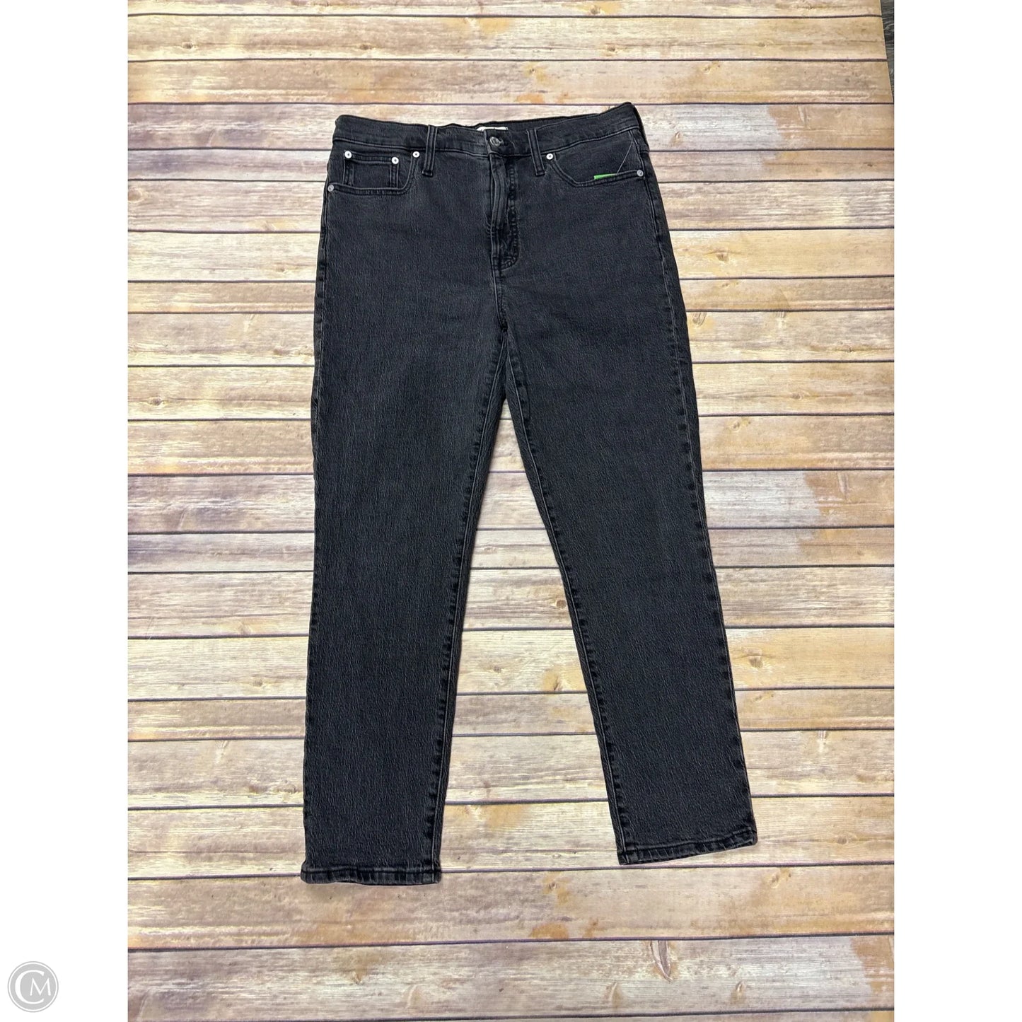 Jeans Straight By Madewell In Black Denim, Size: 10