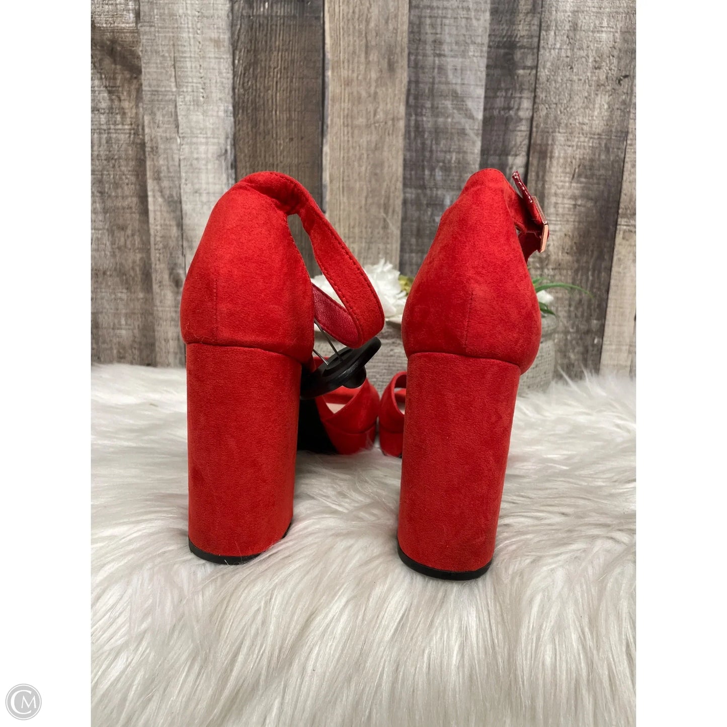 Shoes Heels Block By Rouge In Red, Size: 7.5