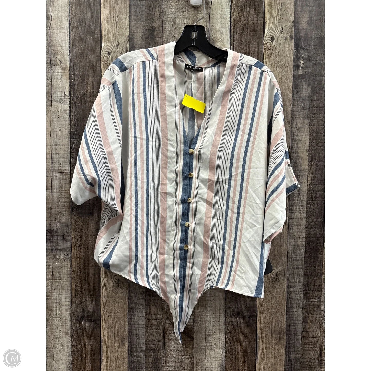 Top Short Sleeve By Style Envy In Striped Pattern, Size: Xl