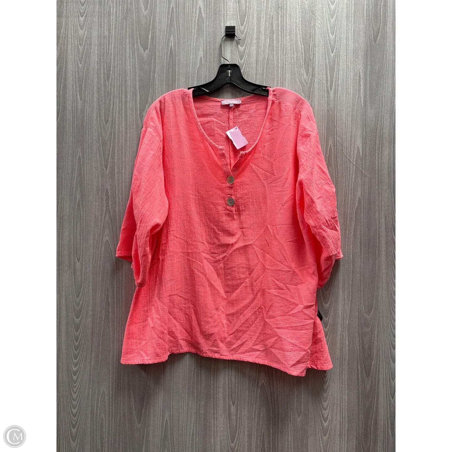 Top Long Sleeve By Cme In Pink, Size: Xl