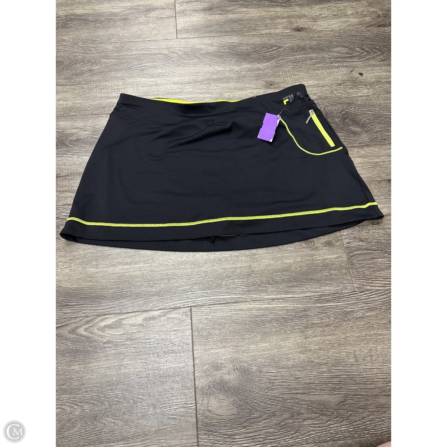 Athletic Skort By Fila In Black, Size: Xl