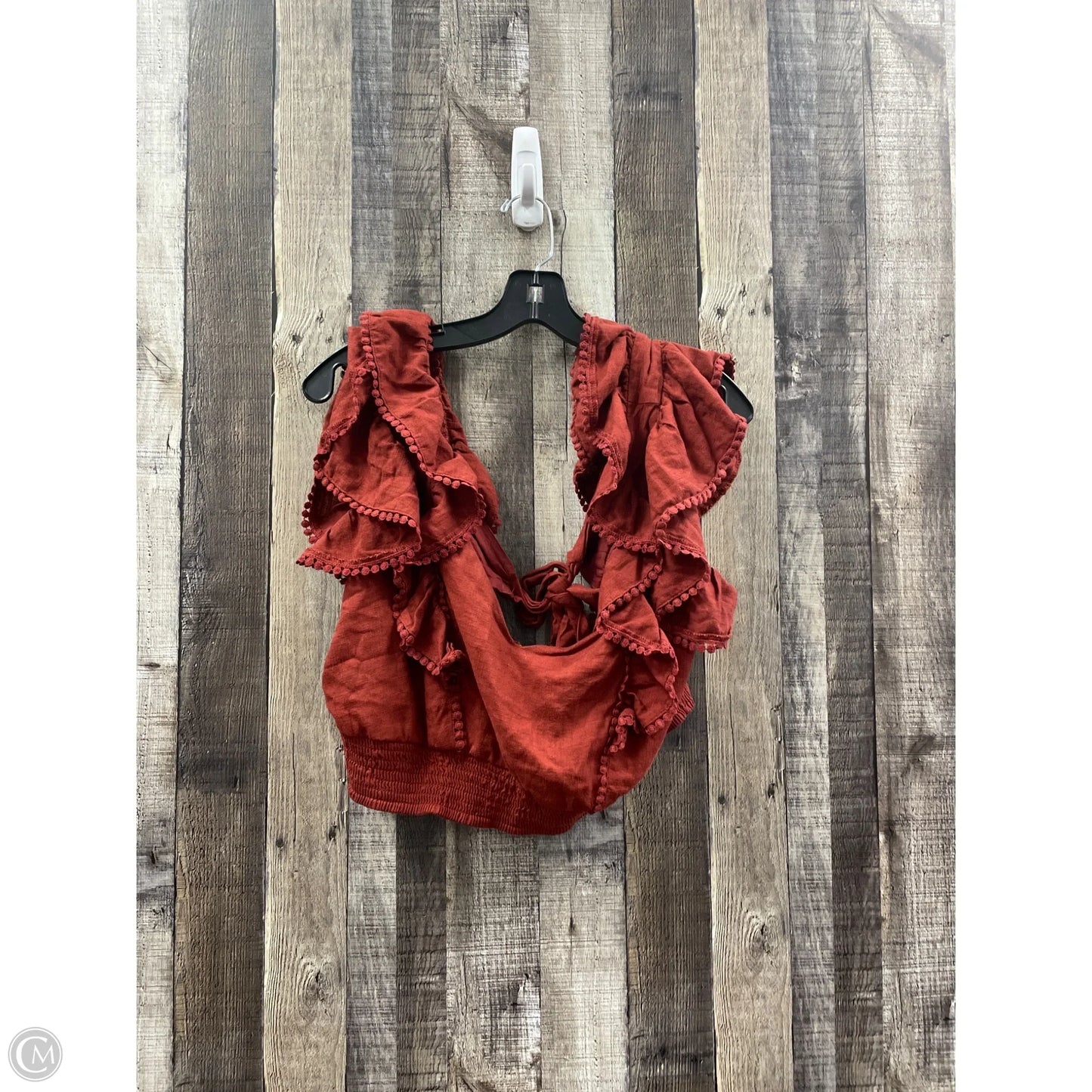 Top Short Sleeve By Express In Bronze, Size: L