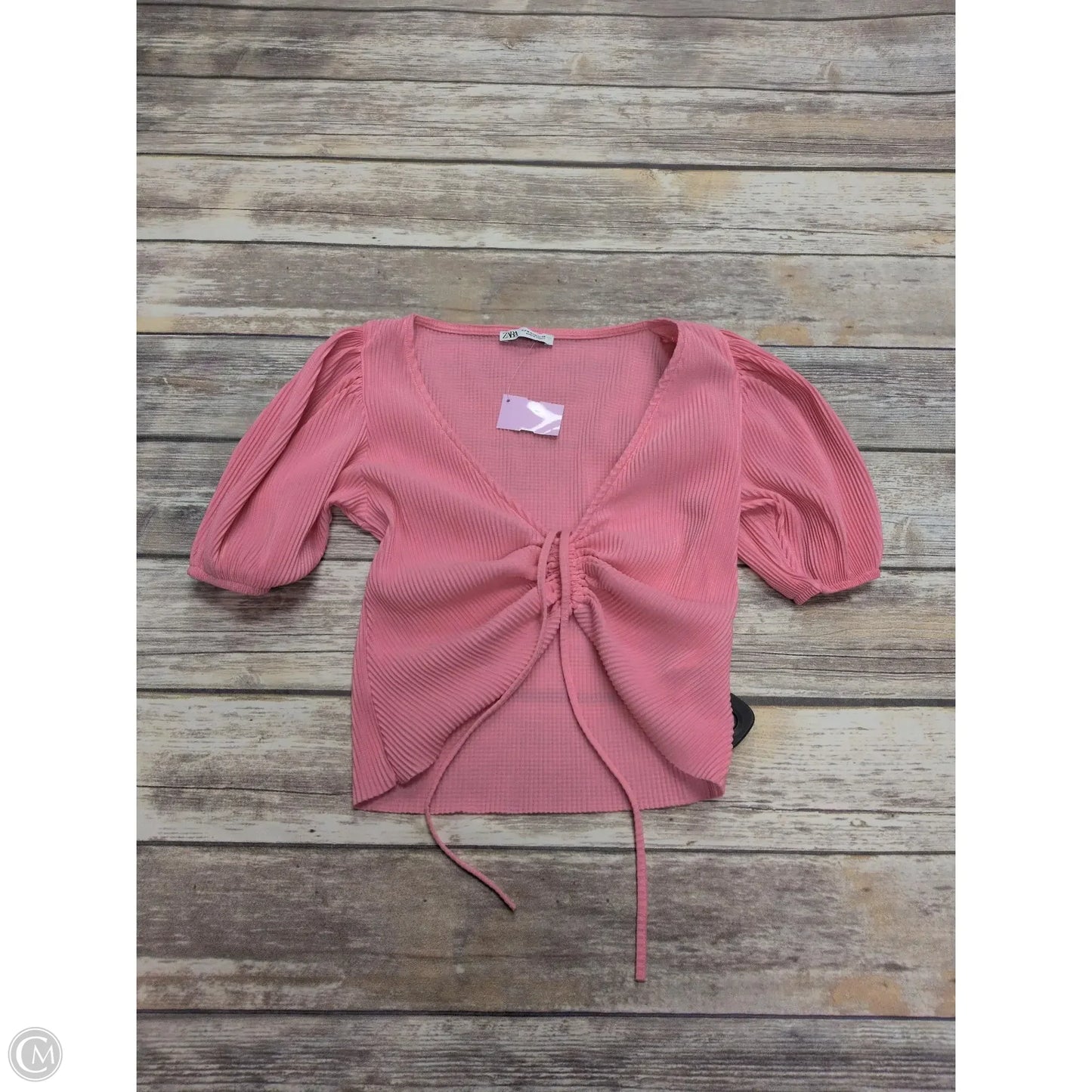 Top Short Sleeve By Zara In Pink, Size: M