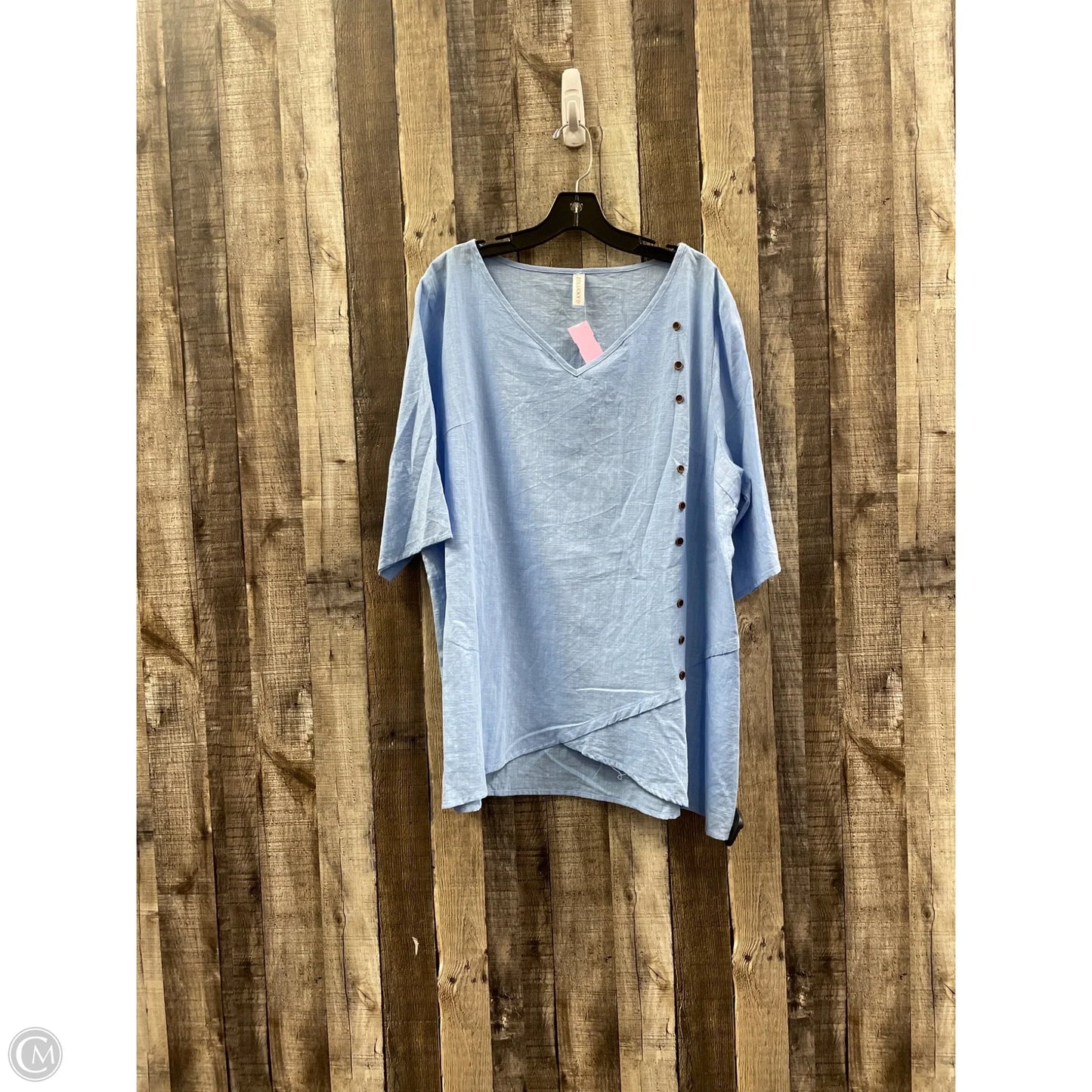 Top Short Sleeve By Cme In Blue, Size: 2x