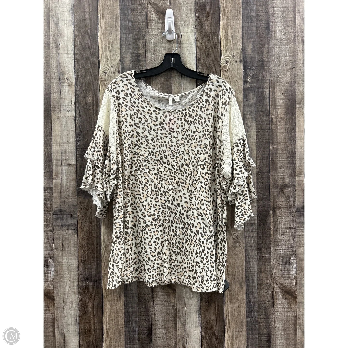 Top 3/4 Sleeve By Cme In Animal Print, Size: 1x