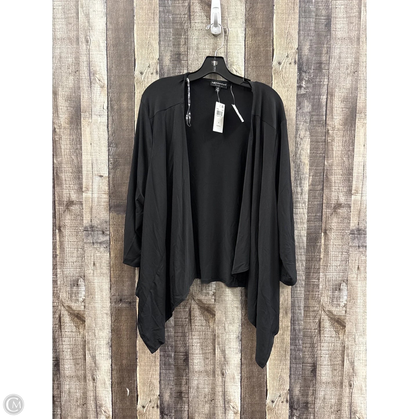 Cardigan By Connected Apparel In Black, Size: 3x